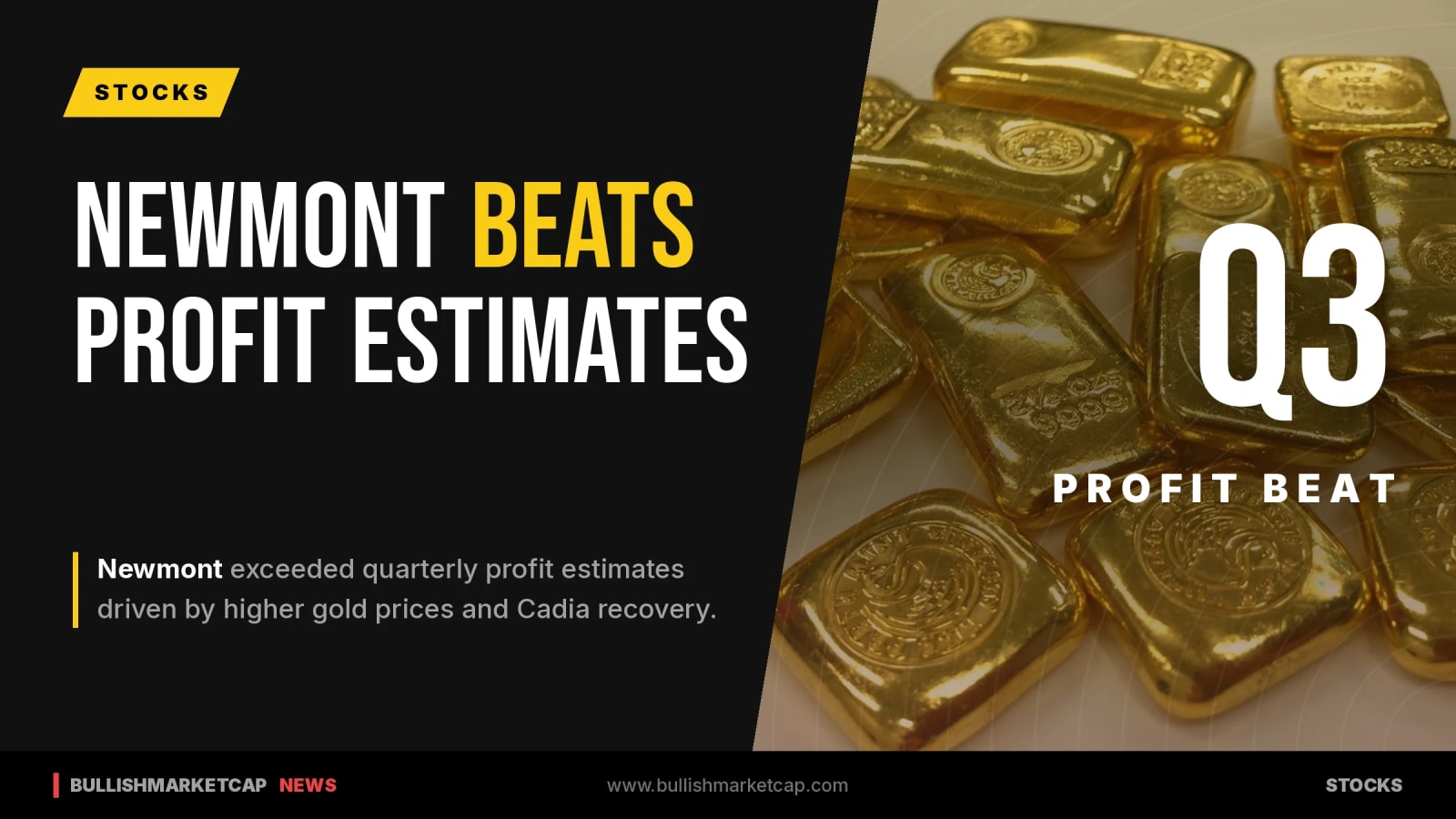 Newmont Beats Quarterly Profit Estimates on Higher Gold Prices