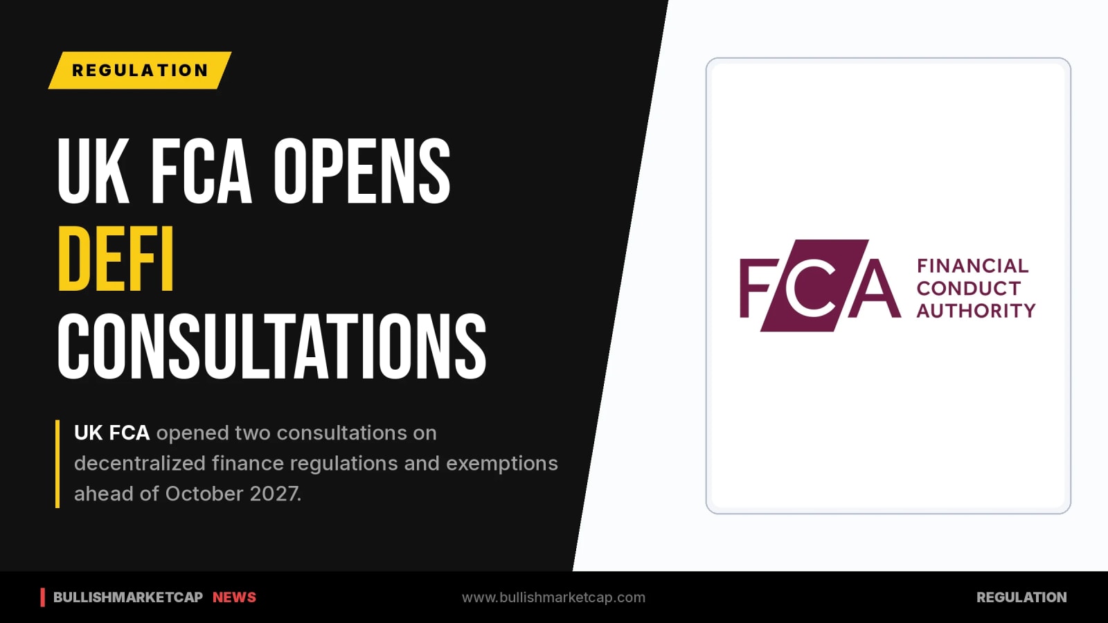 UK FCA Opens DeFi Consultations Ahead of 2027 Framework