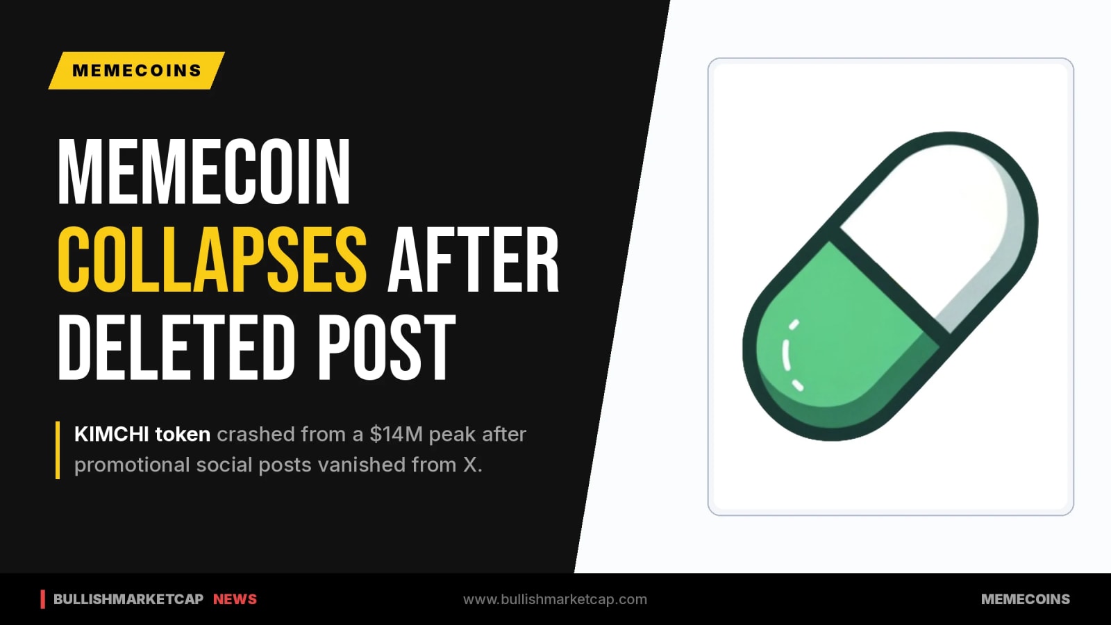 KIMCHI Memecoin Crashes 95% Following Deleted Promotion