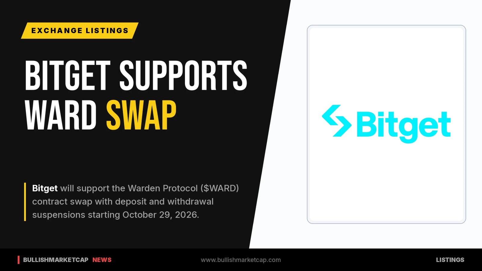 Bitget Supports Warden Protocol WARD Contract Swap