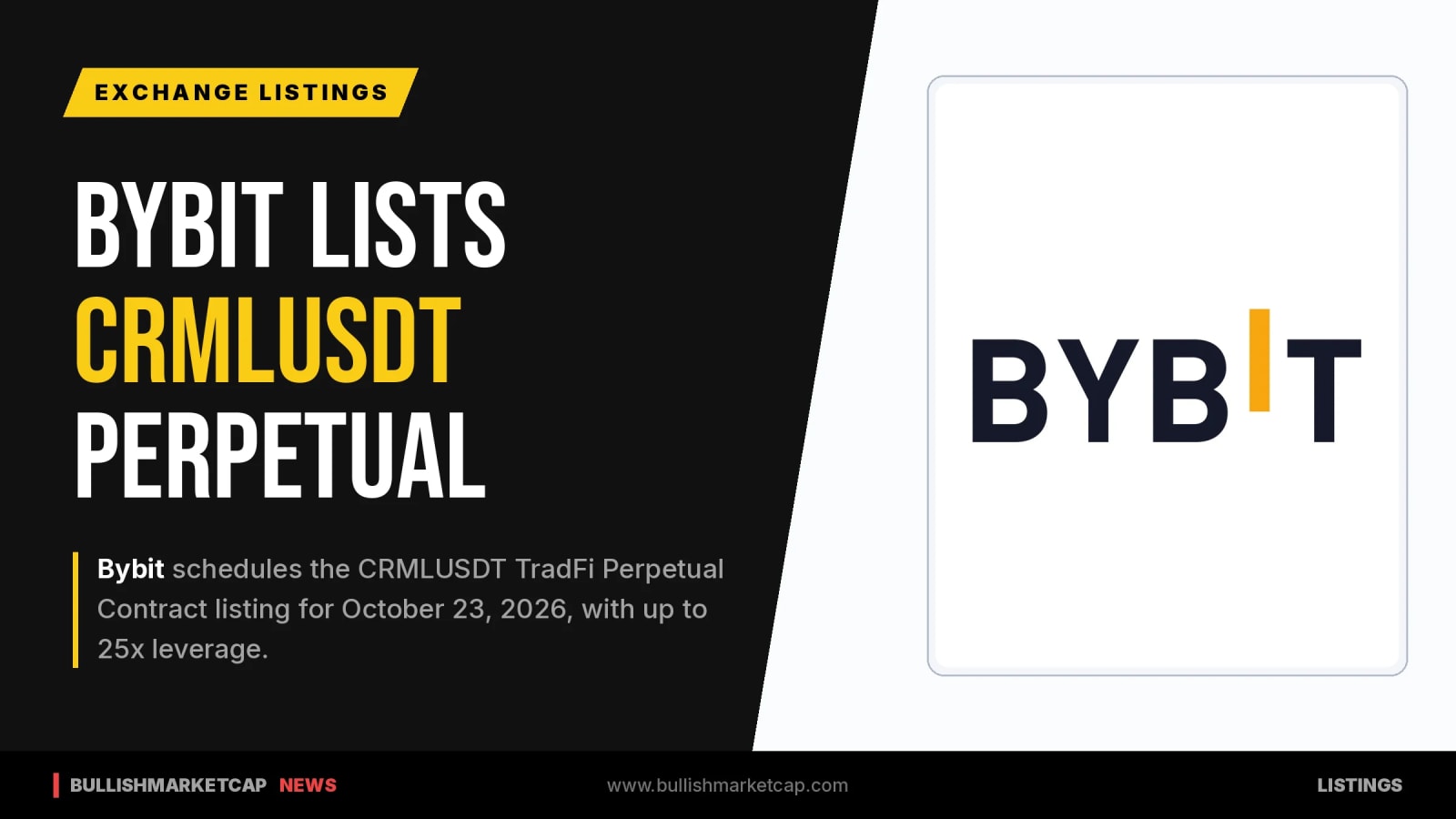 Bybit Lists CRMLUSDT TradFi Perpetual With 25x Leverage