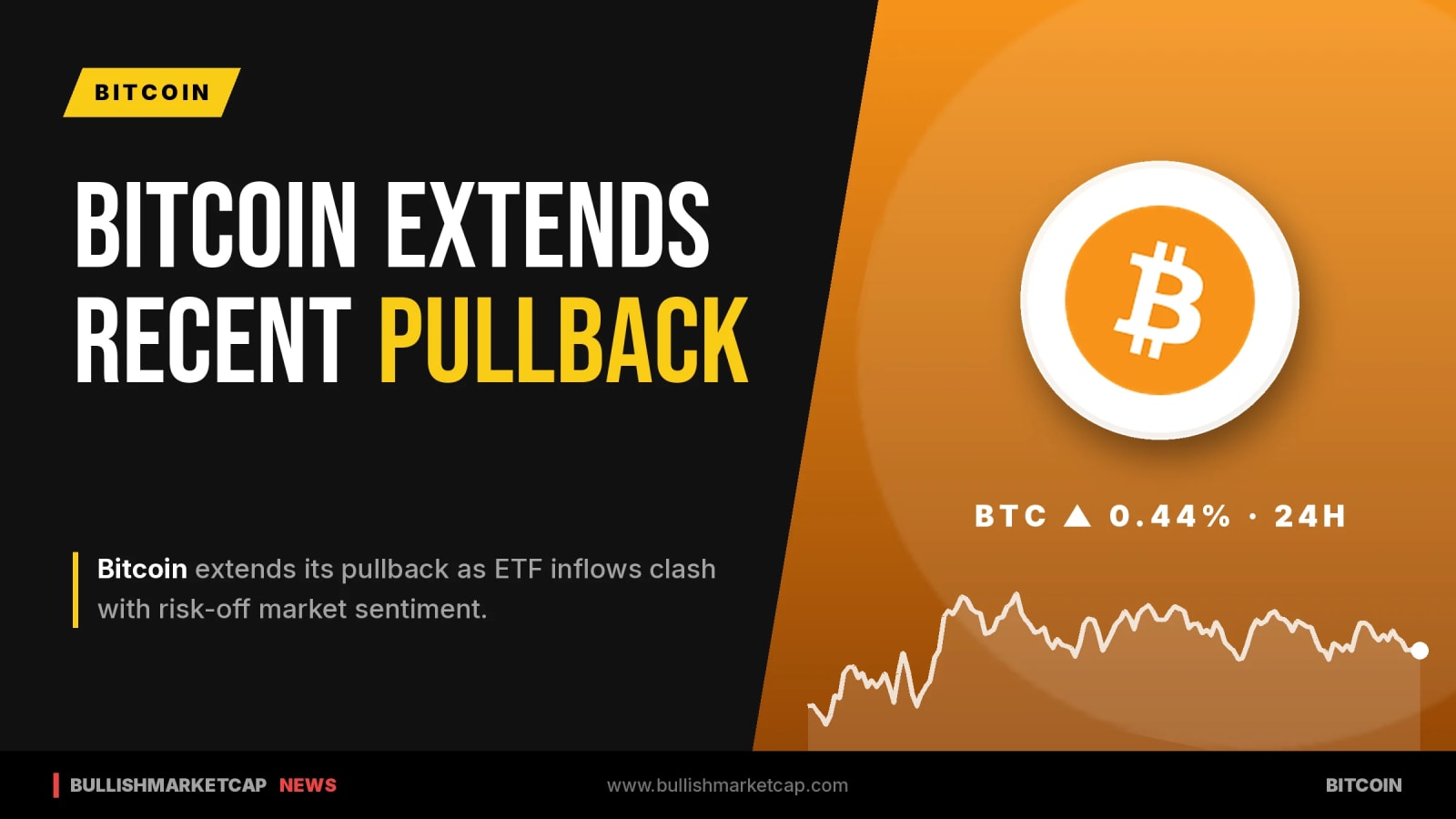 Bitcoin Extends Pullback Amid ETF Inflows And Risk Sentiment