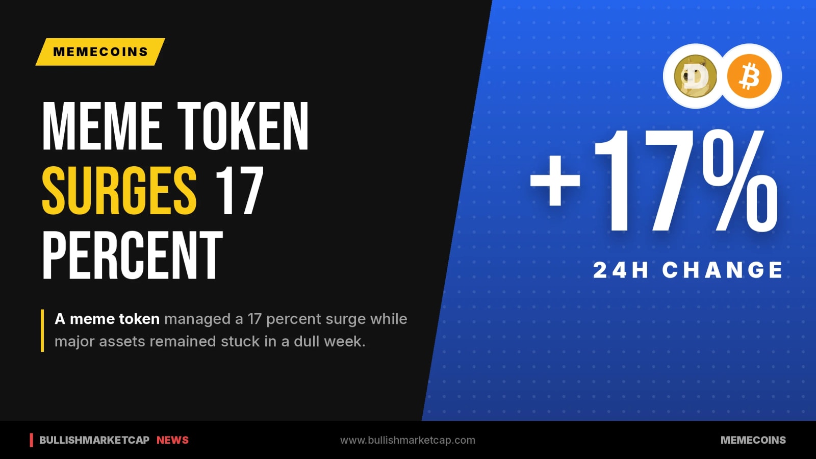 Meme Token Rallies 17% Despite Quiet Week For Major Crypto