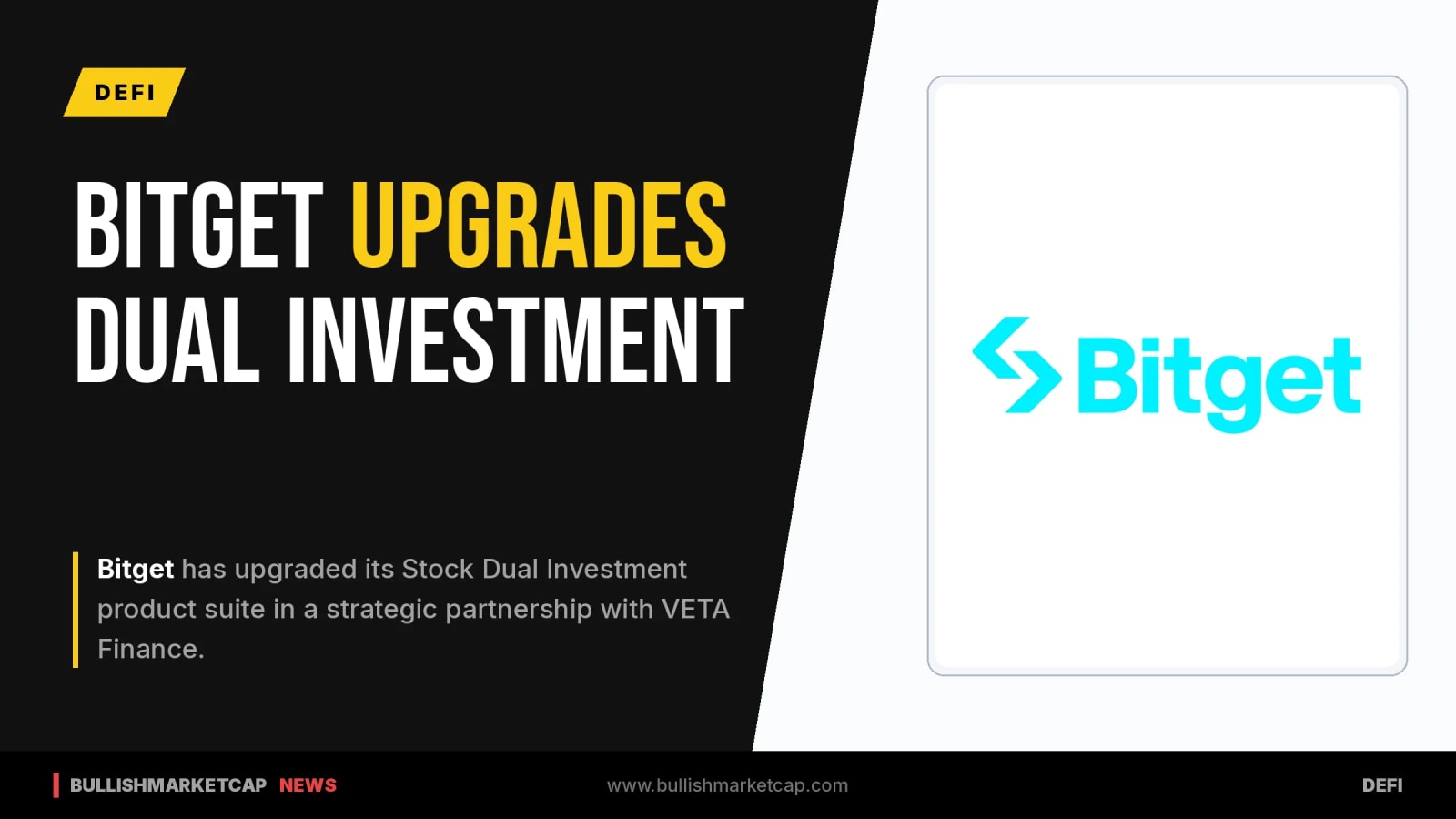 Bitget Upgrades Stock Dual Investment With VETA Finance Partnership