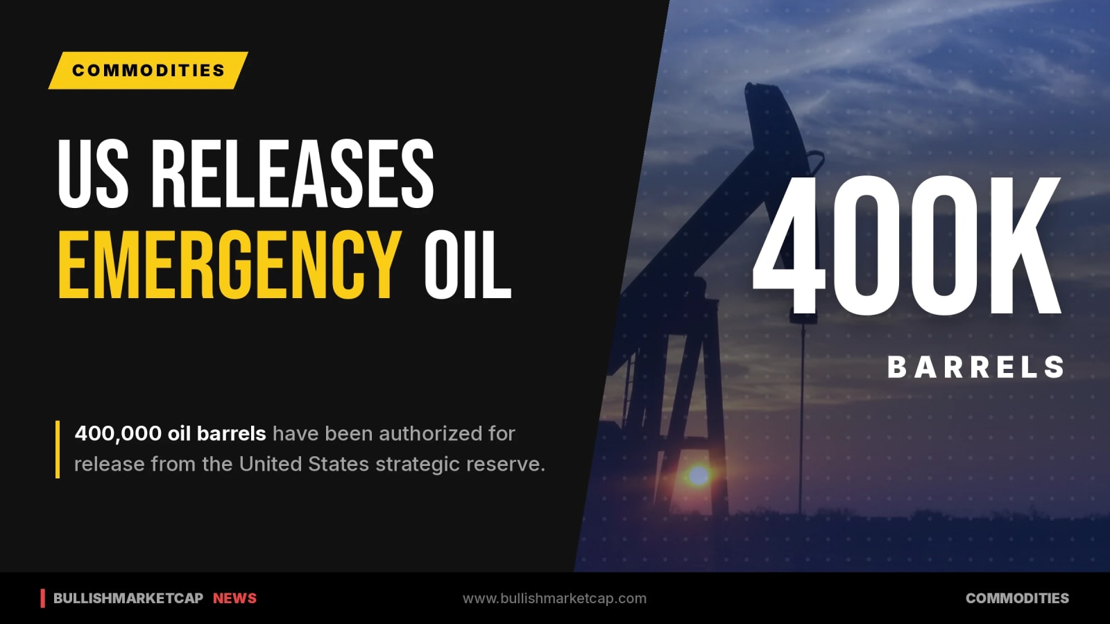 US Authorizes Emergency Release of 400,000 Oil Barrels