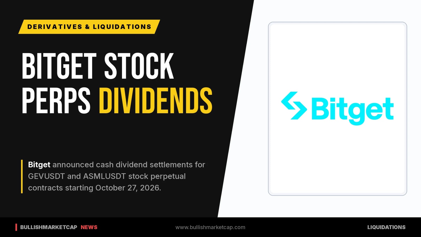 Bitget Announces Cash Dividend Settlement for Stock Perps