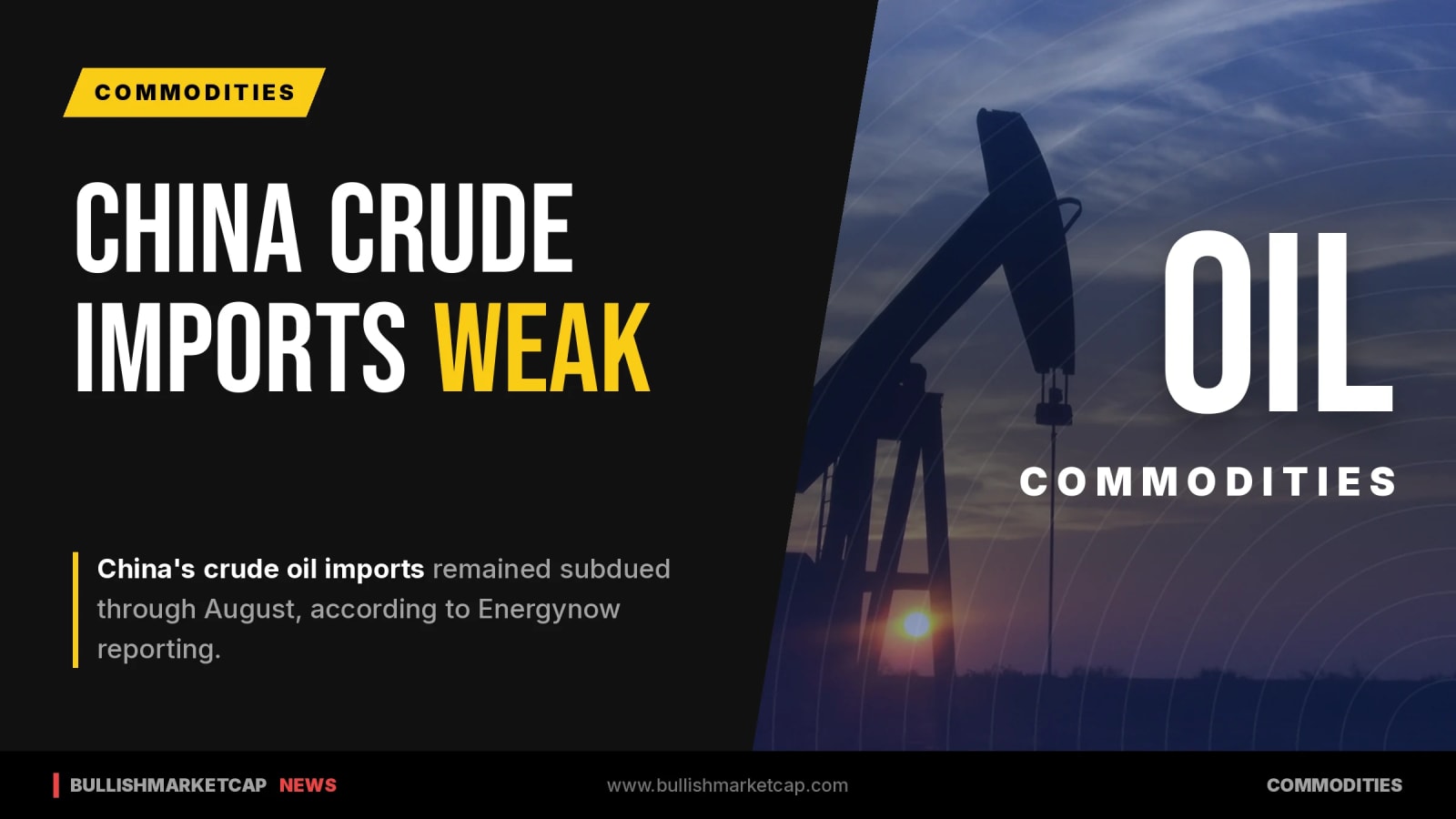 China Crude Oil Imports Remain Weak in August