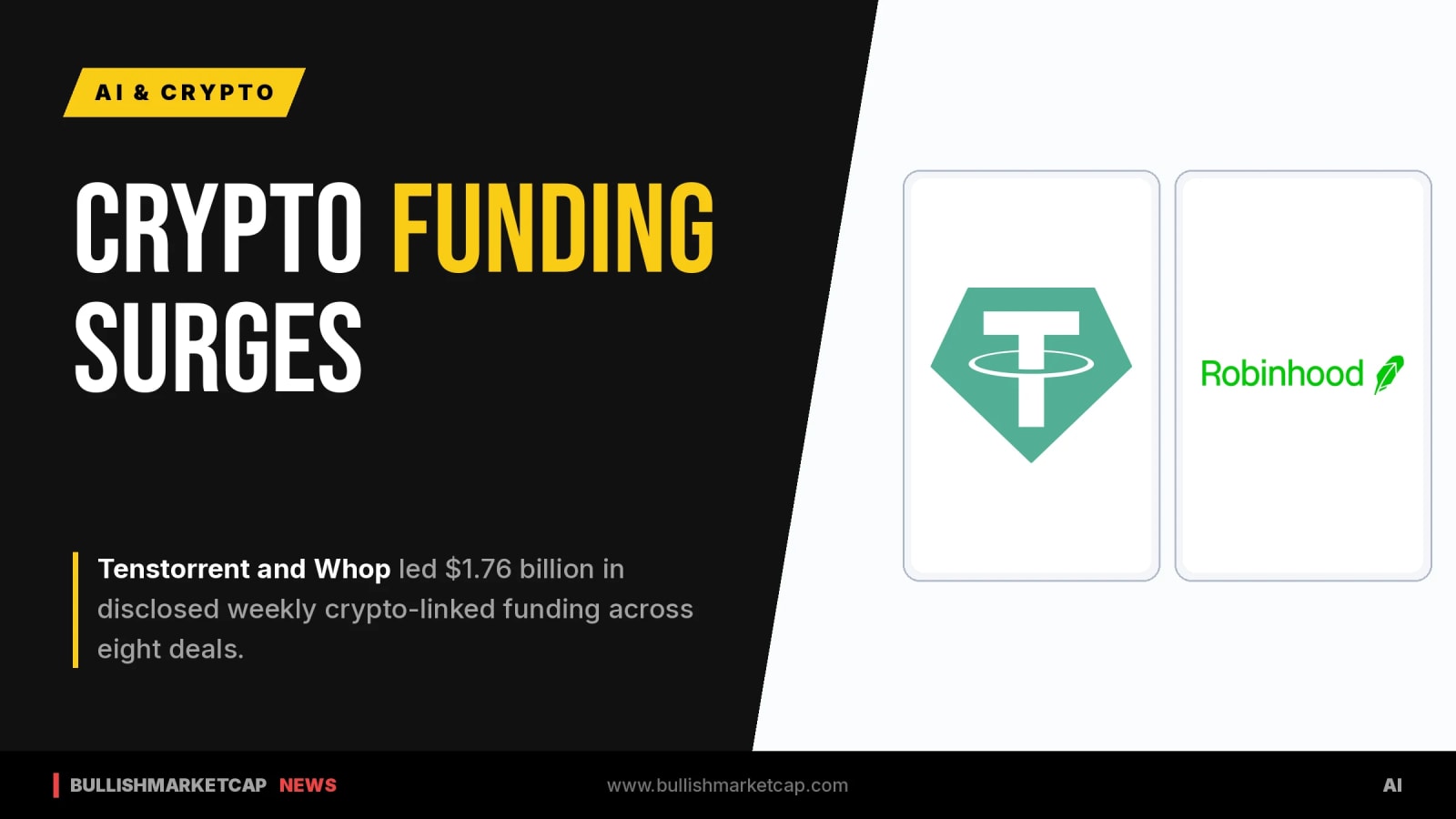 Crypto VC Funding Hits $1.76B Led by Tenstorrent