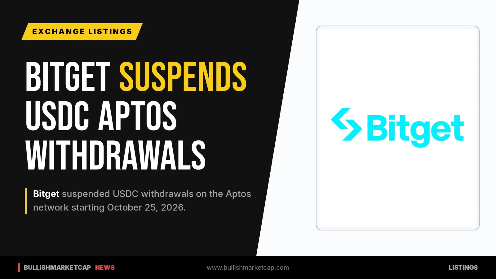 Bitget Suspends USDC-Aptos Network Withdrawals