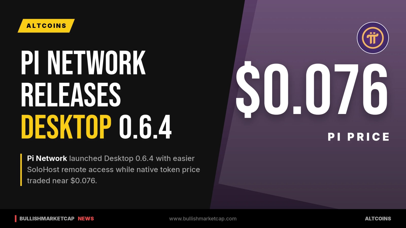 Pi Network Launches Desktop 0.6.4 As PI Token Slips