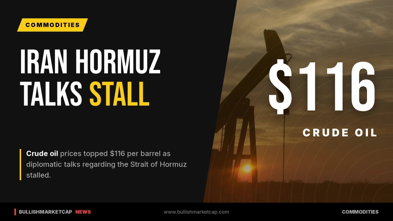 Iran Hormuz Talks Stall as Oil Tops $116