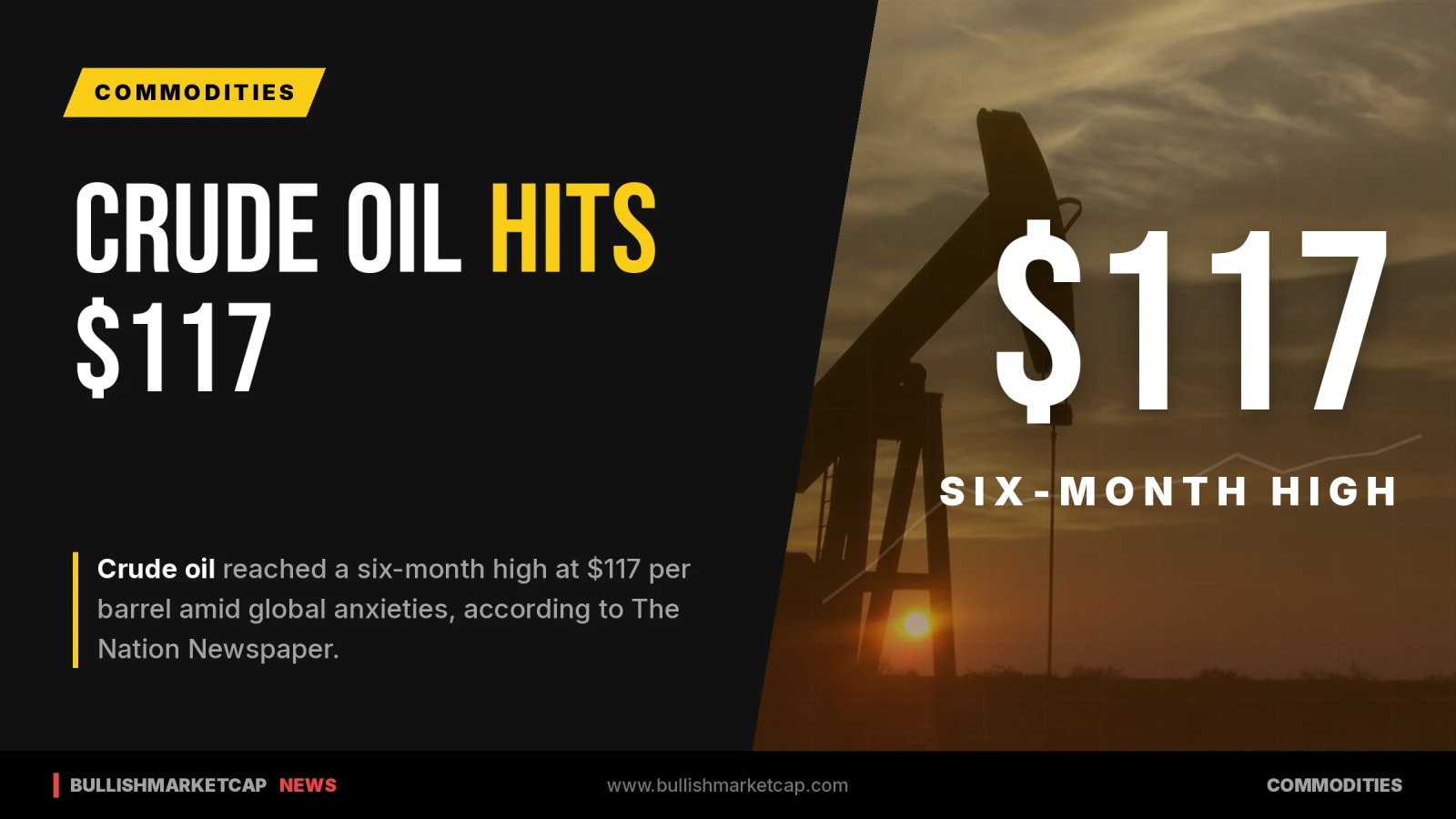 Crude Oil Hits Six-Month High at $117 Amid Global Anxieties