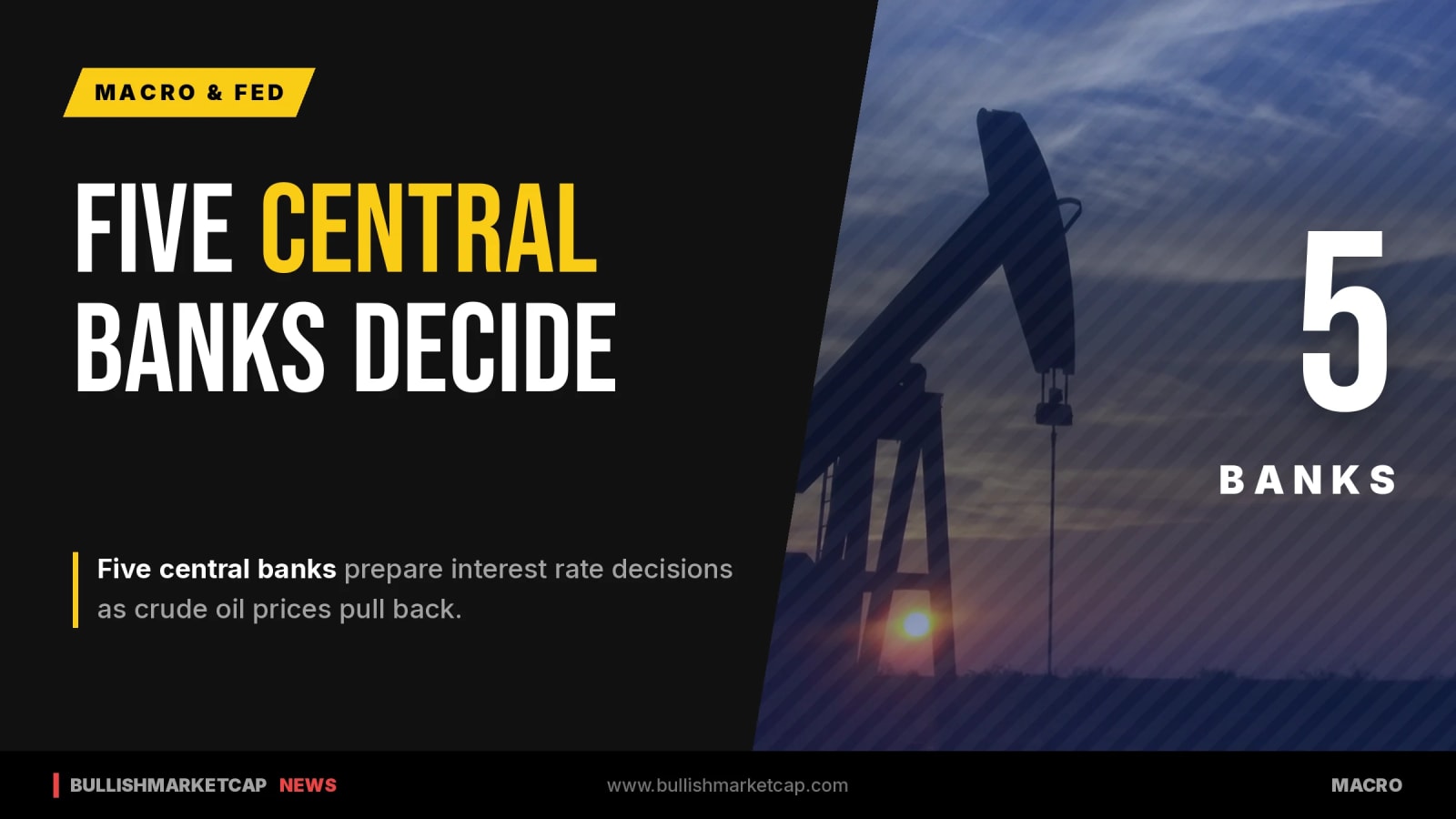 Five Central Banks Prepare Decisions As Oil Pulls Back