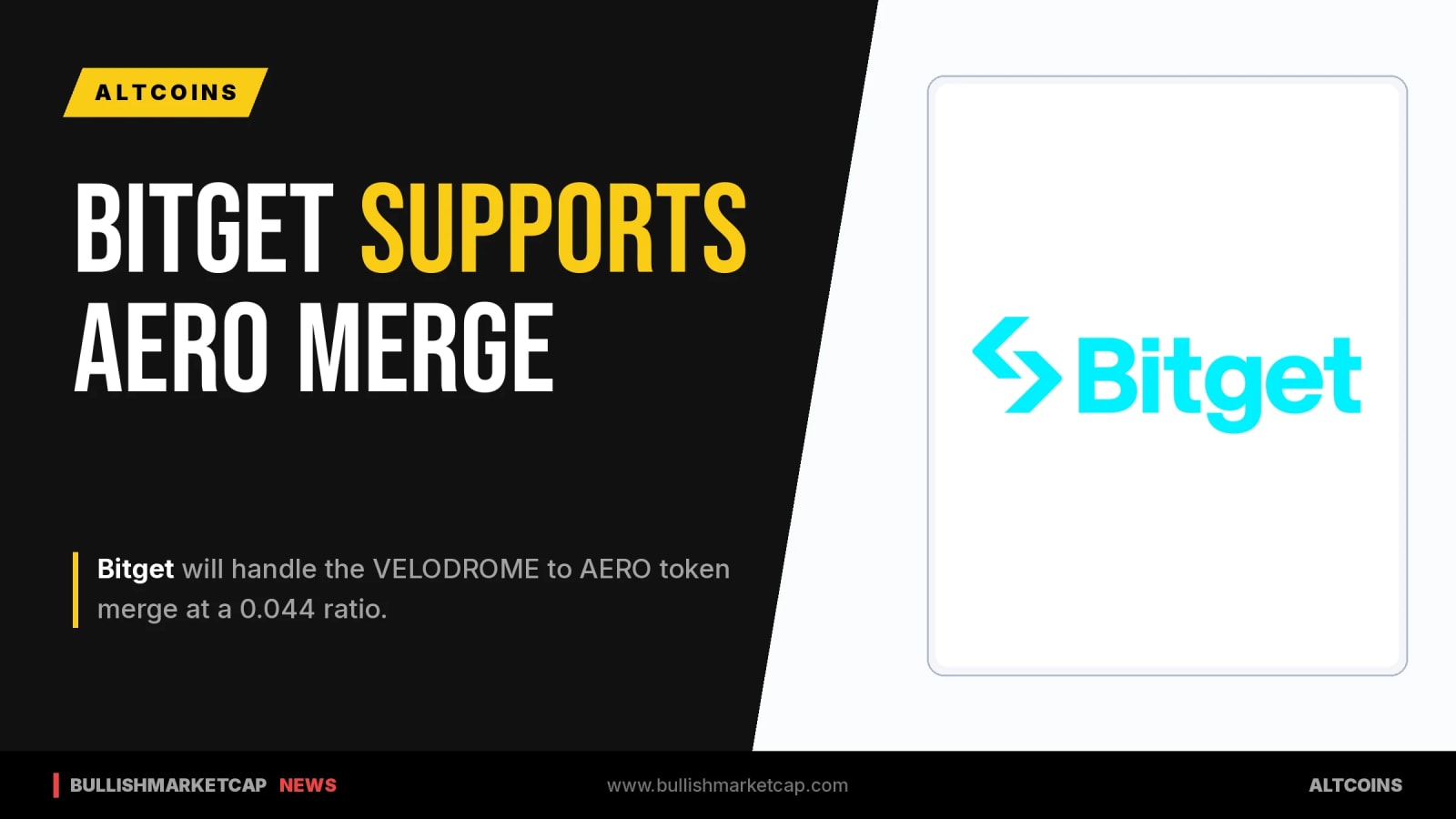 Bitget Supports Velodrome Token Merge to Aerodrome and AERO Swap