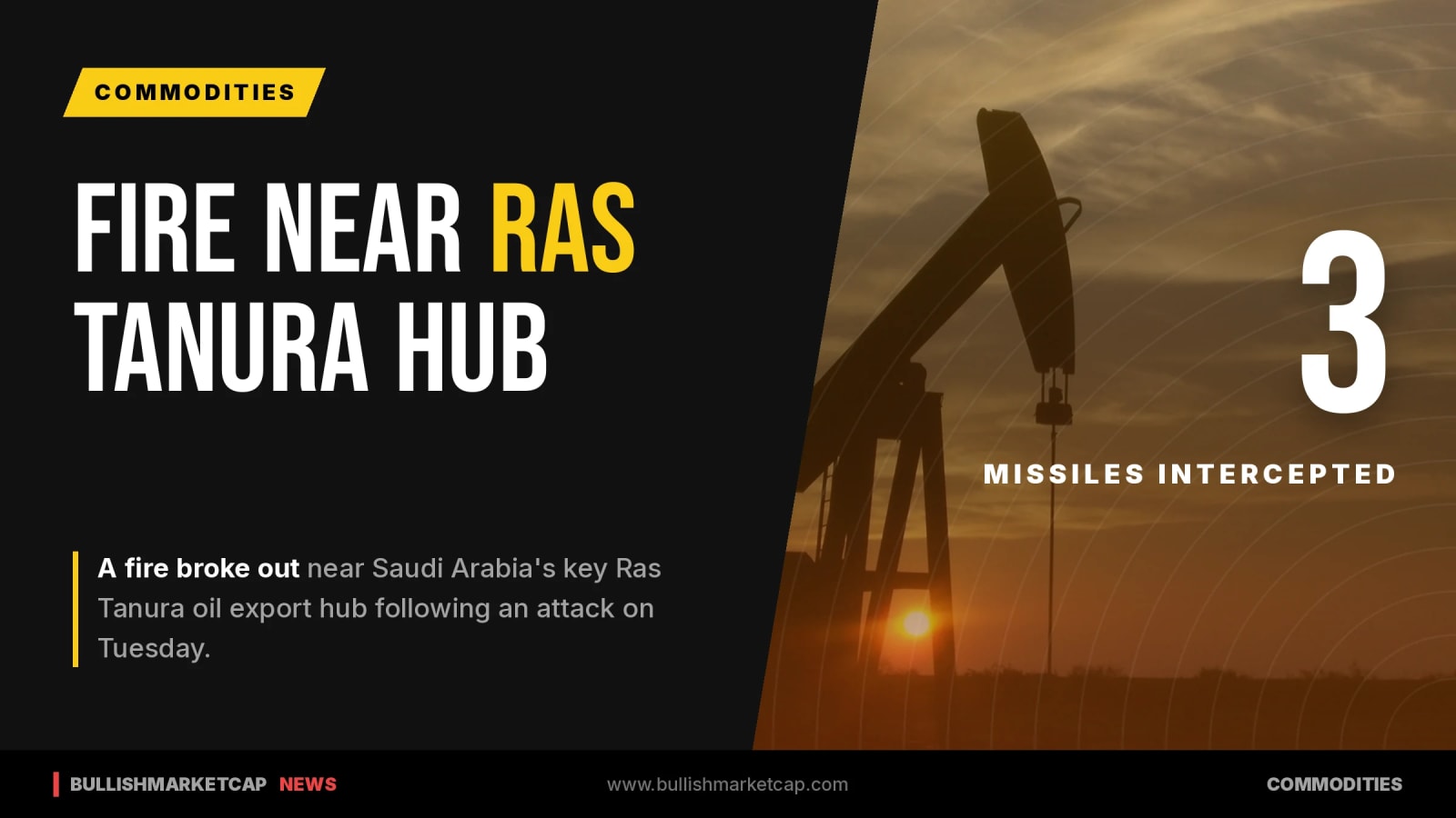 Fire Breaks Out Near Ras Tanura Oil Export Hub