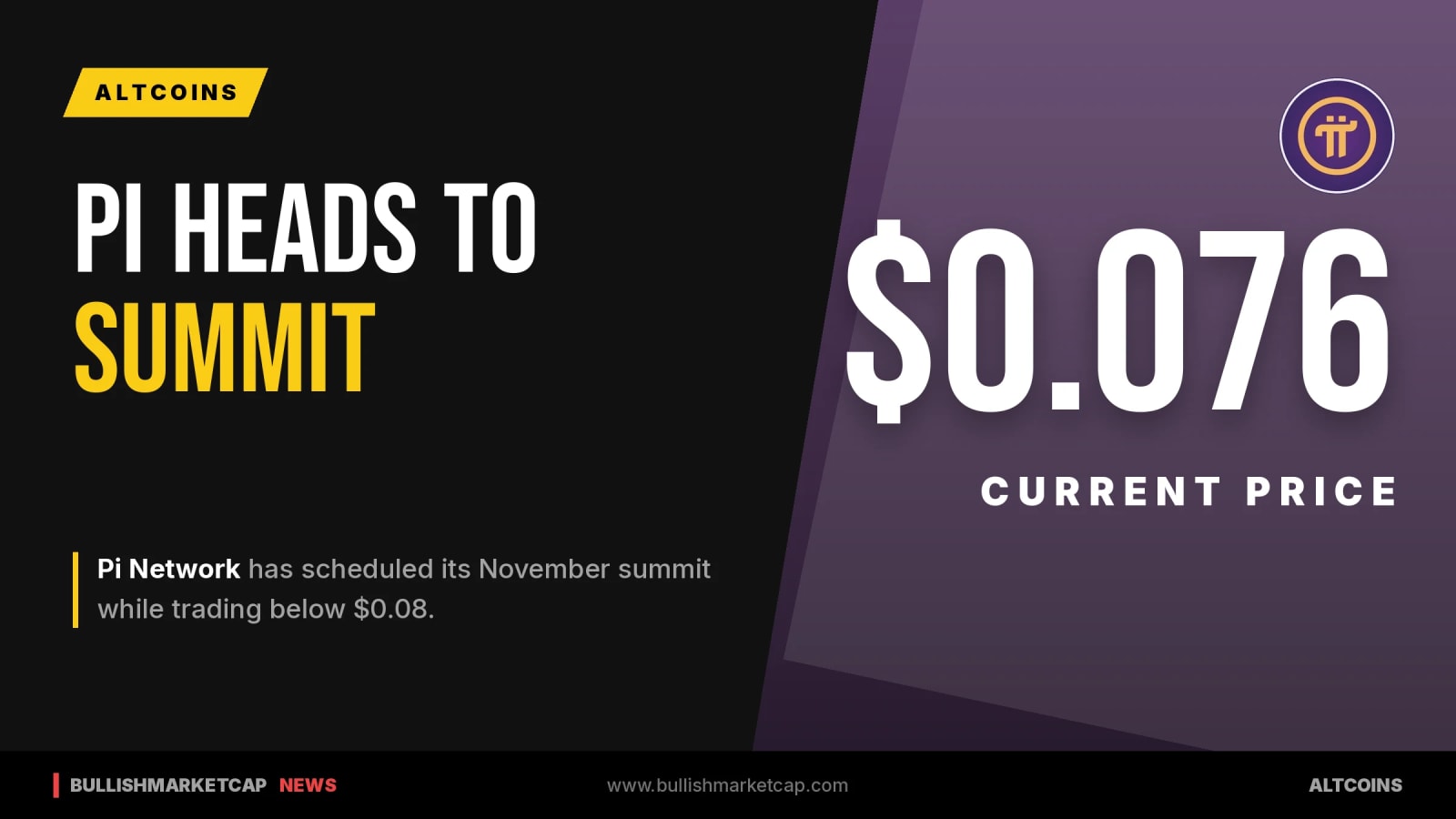Pi Network Heads Toward November Summit While Price Lags Under $0.08