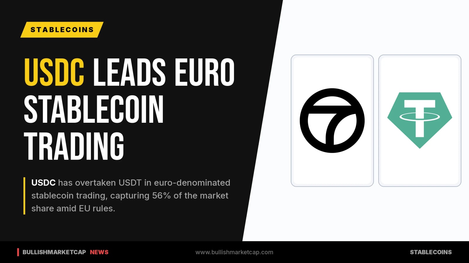 USDC Overtakes USDT in Euro Stablecoin Trading