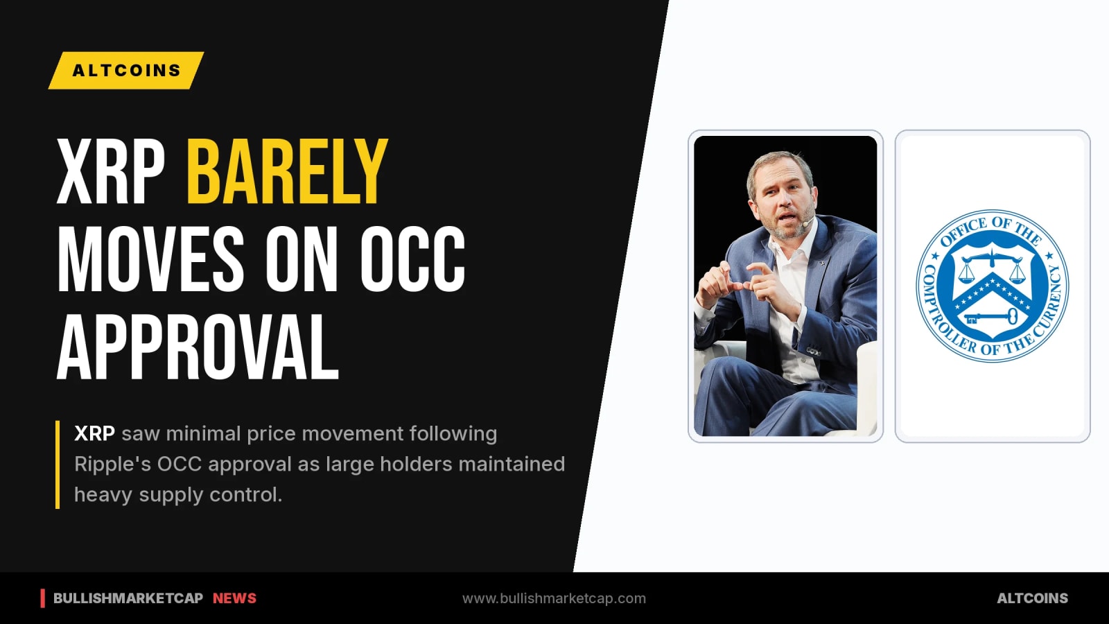 XRP Barely Moves on Ripple OCC Approval As Whales Hold 68.5%