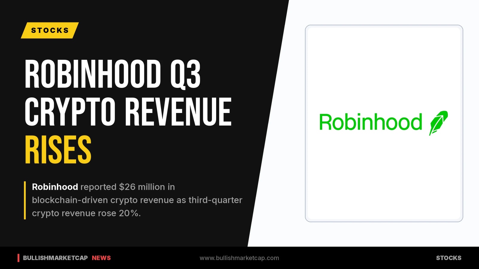 Robinhood Reports $26M Blockchain and Crypto Revenue in Q3