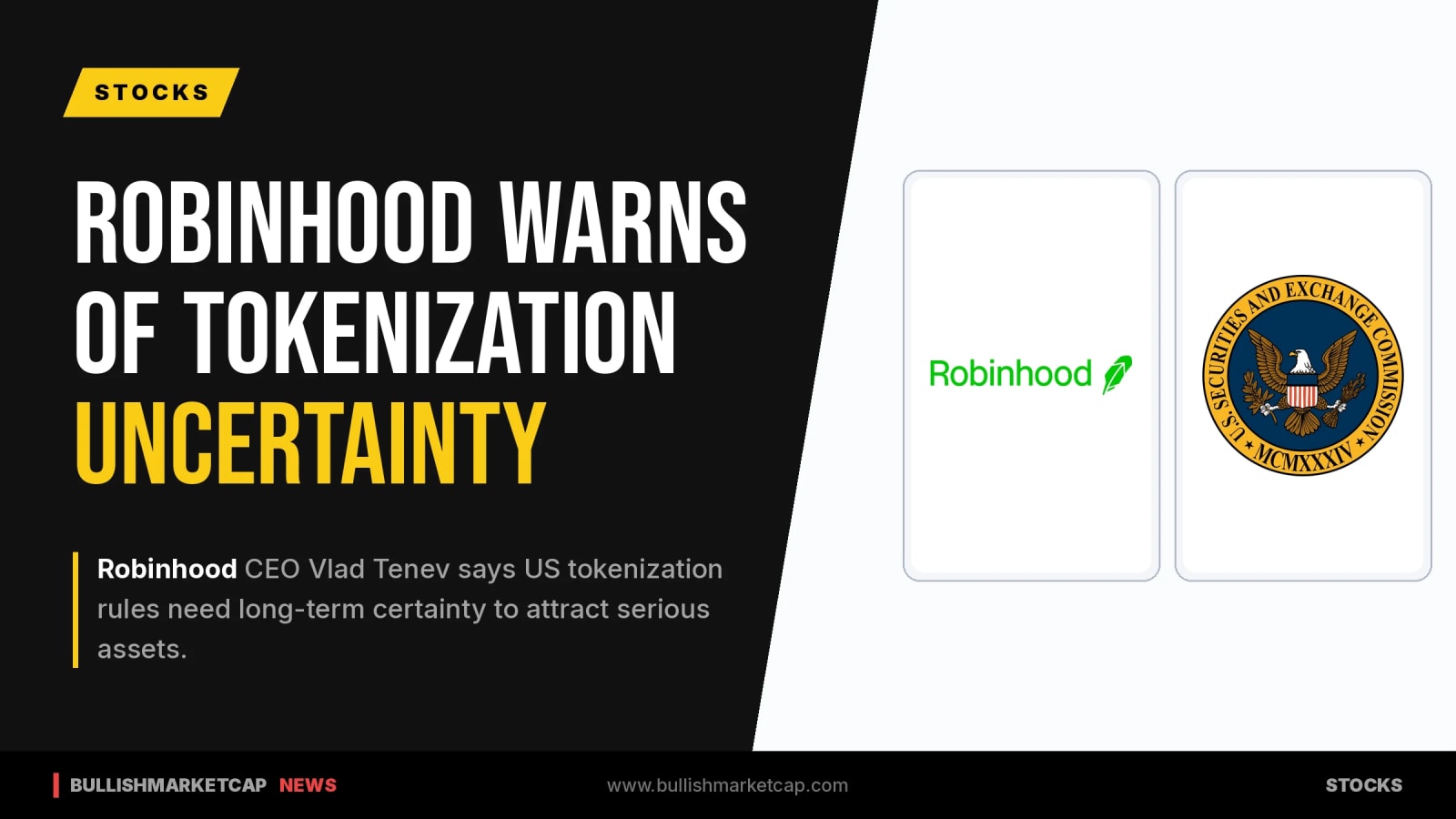 Robinhood Warns US Tokenization Rules Deter Serious Assets