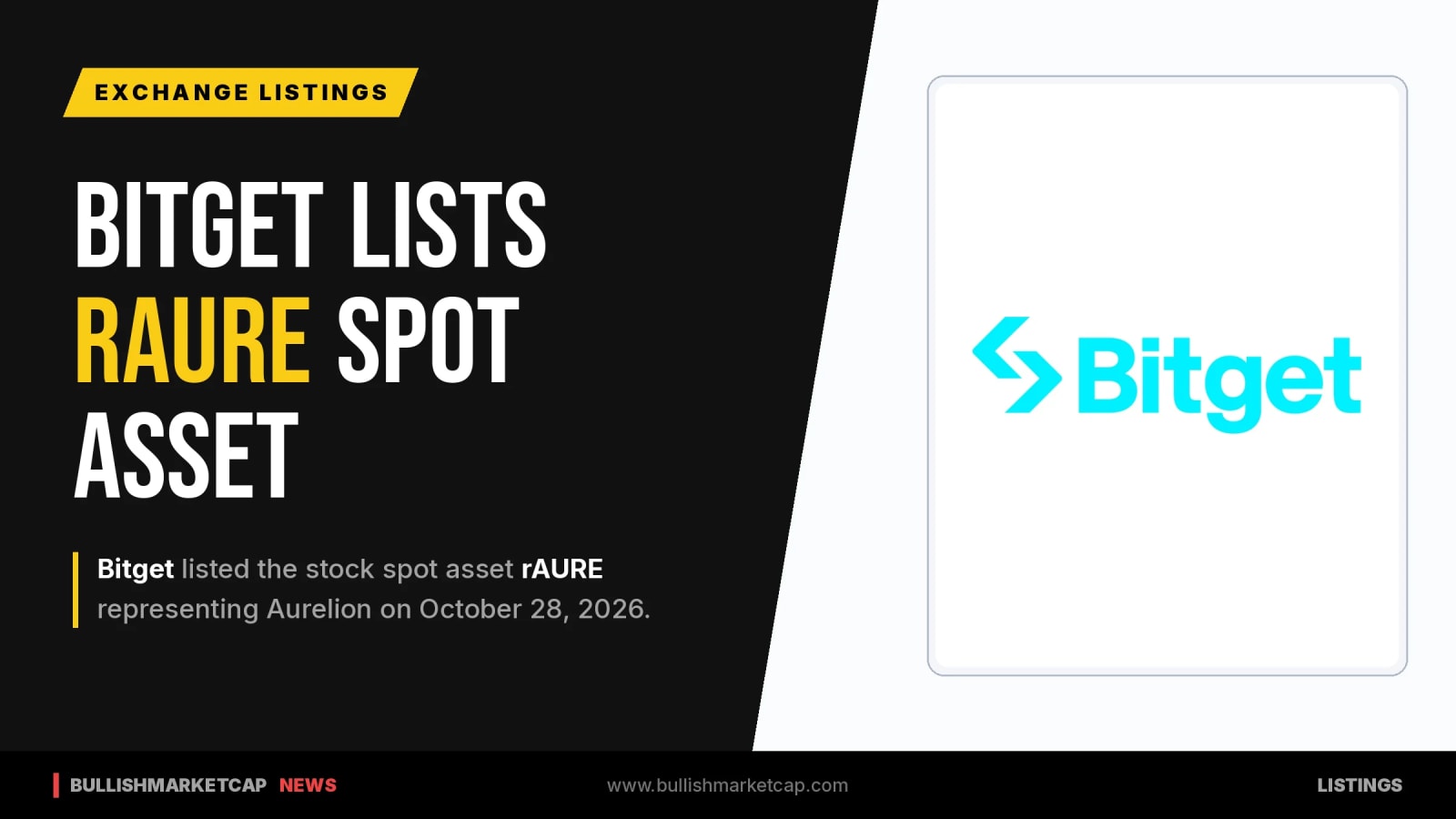Bitget Lists Stock Spot Asset rAURE