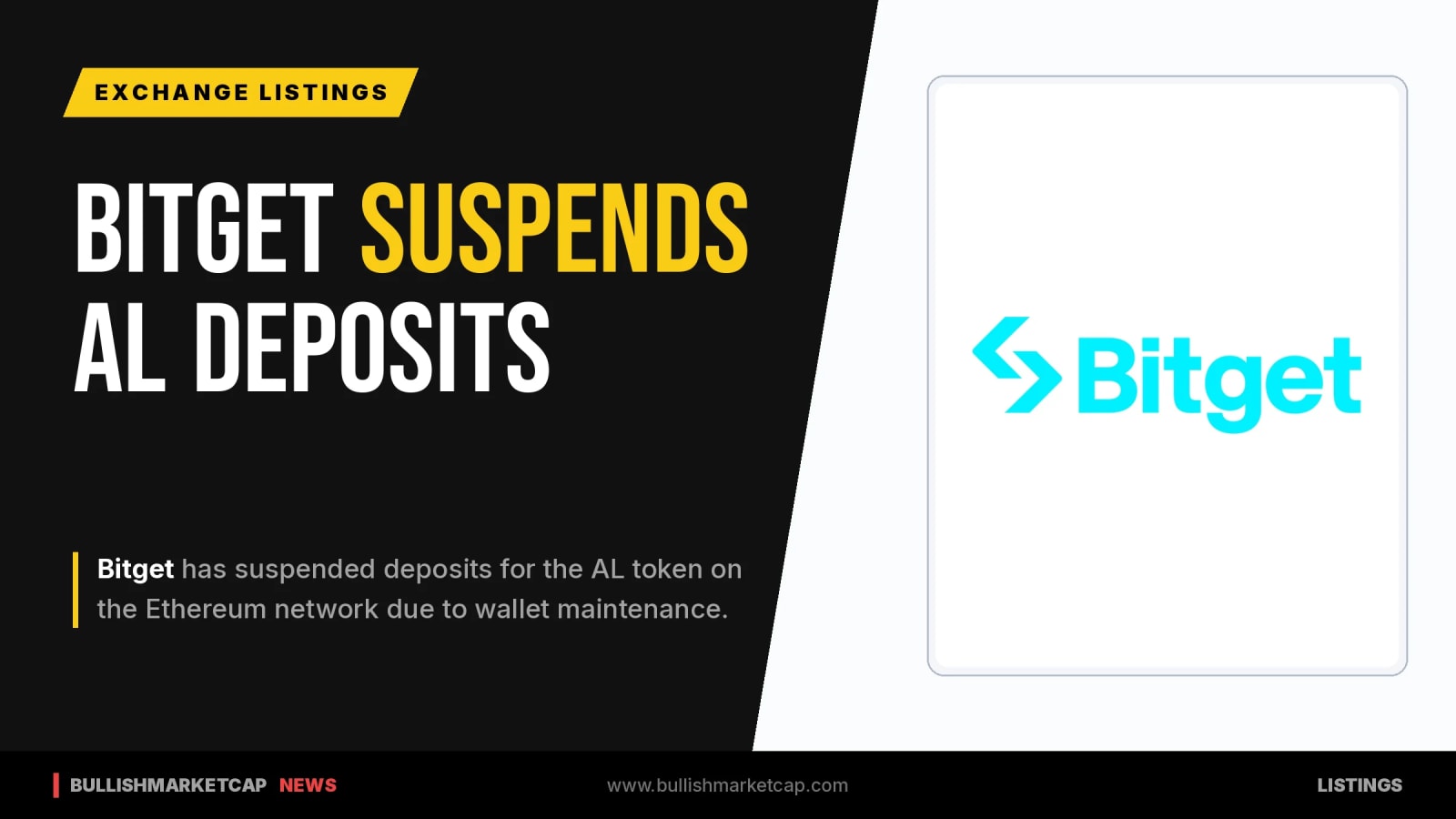 Bitget Suspends AL Ethereum Network Deposits