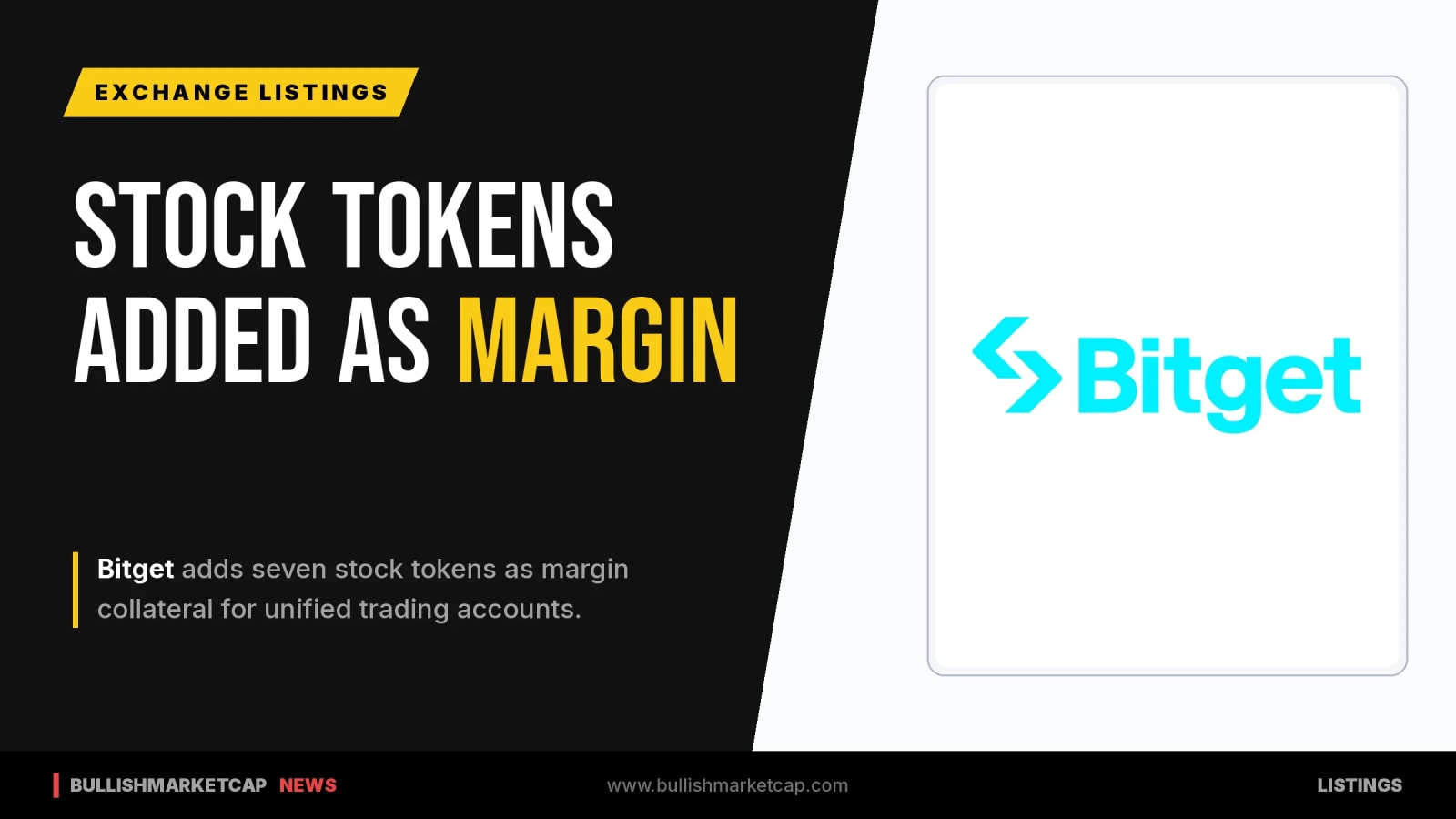 Bitget Adds Seven Stock Tokens as Margin in Unified Account