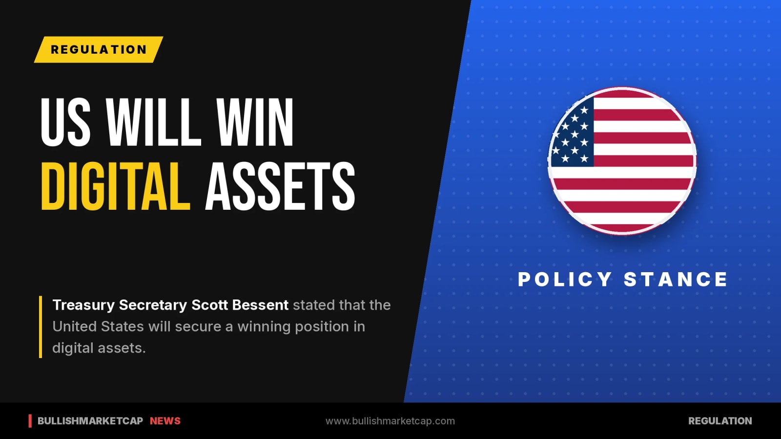 Treasury Secretary Bessent Says US Will Win In Digital Assets