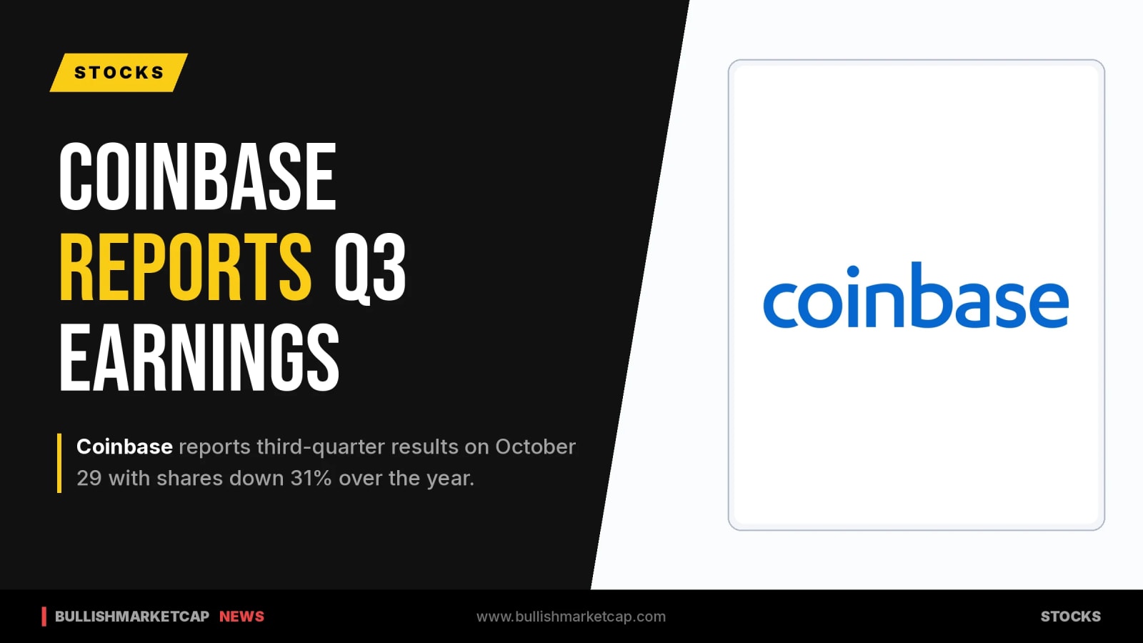 Coinbase Reports Q3 Results as Shares Drop 31% in 2026