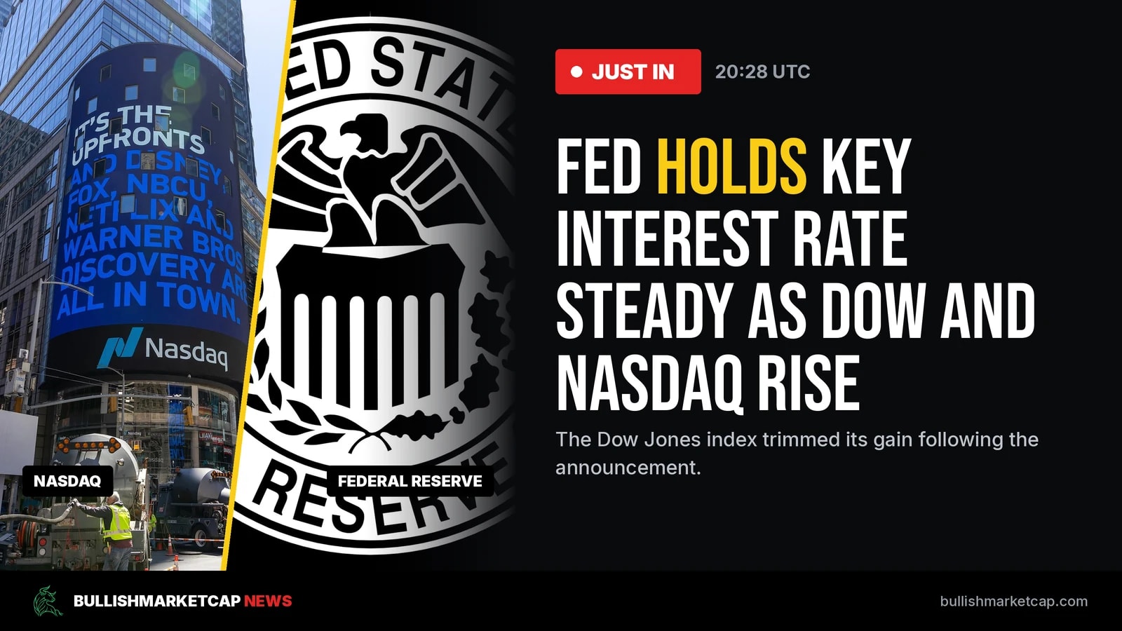 Dow And Nasdaq Rise As Federal Reserve Holds Rates Steady