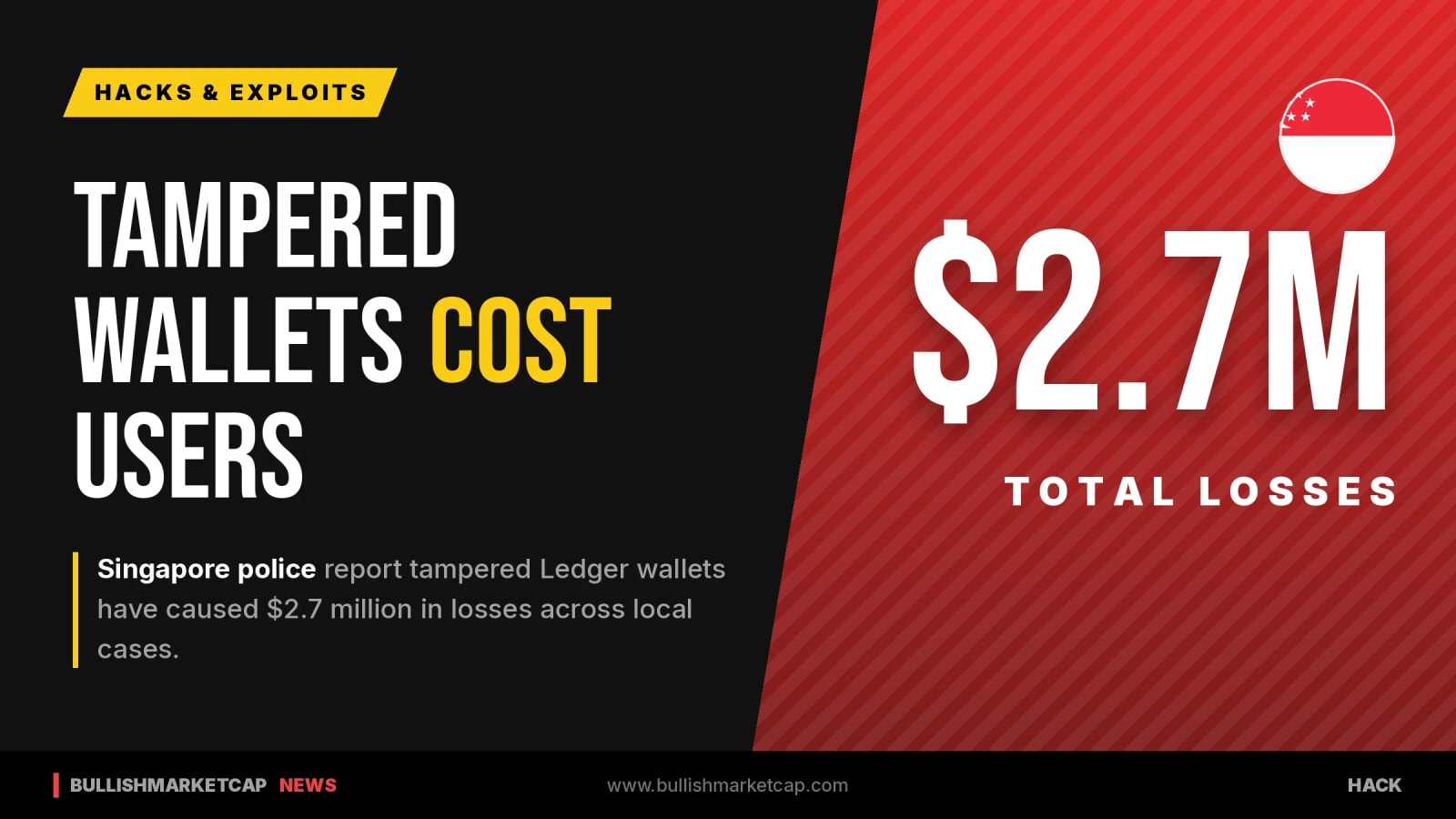 Tampered Ledger Wallets Cost Singapore Users $2.7 Million