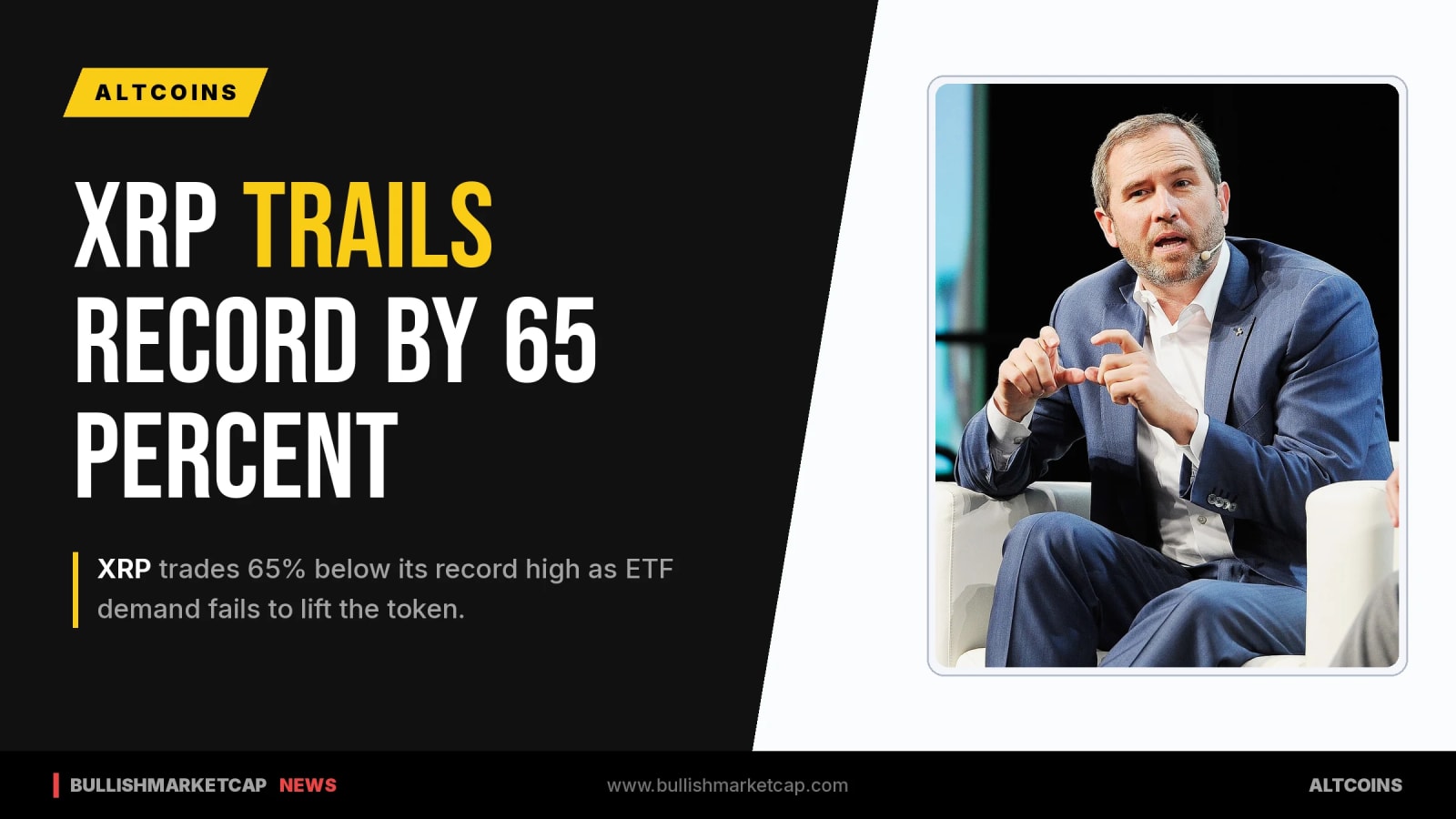 XRP Trades 65% Below Record High Amid Lagging ETF Demand