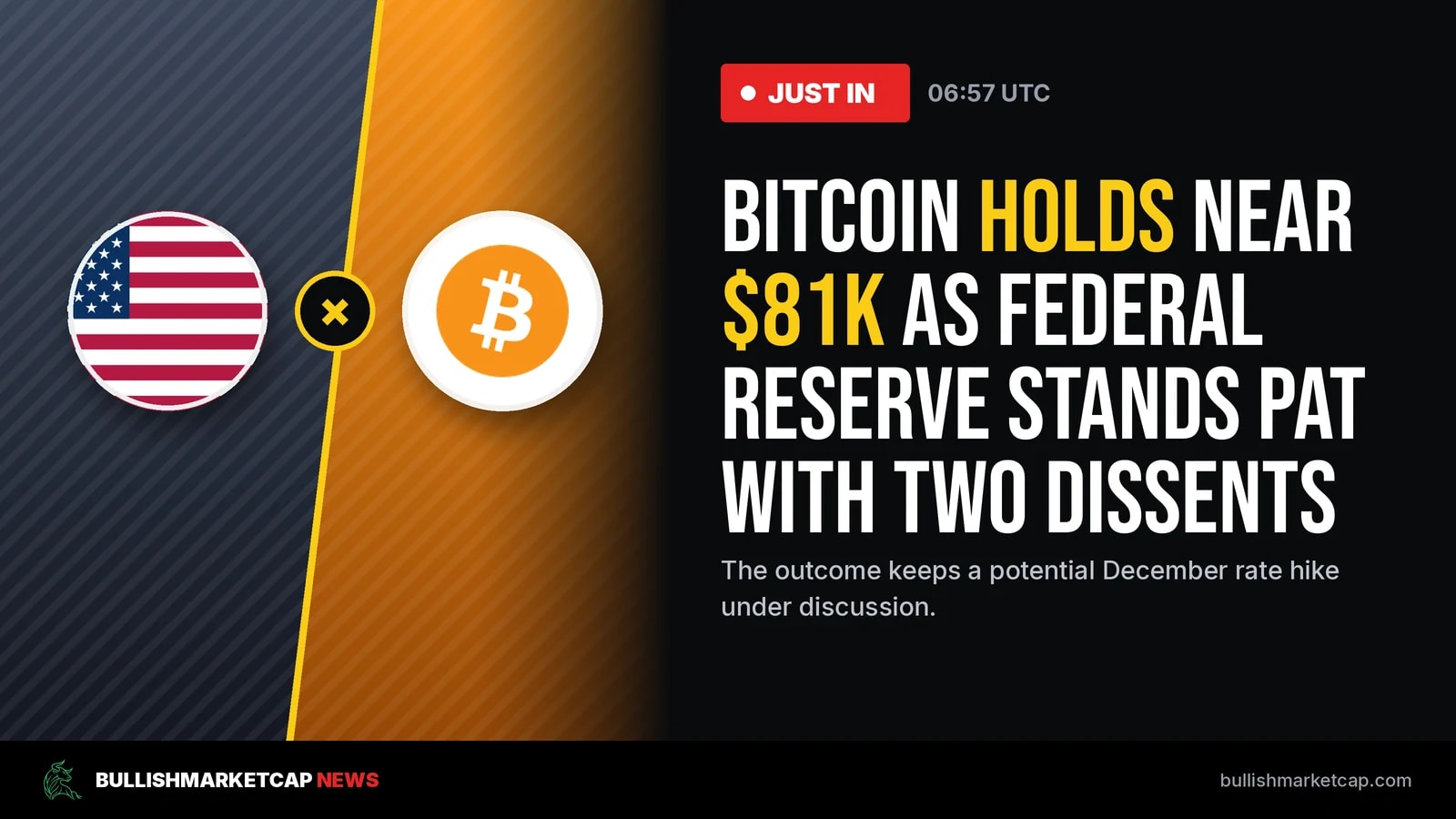 Bitcoin Holds Near $81K as Federal Reserve Keeps Rates On Hold
