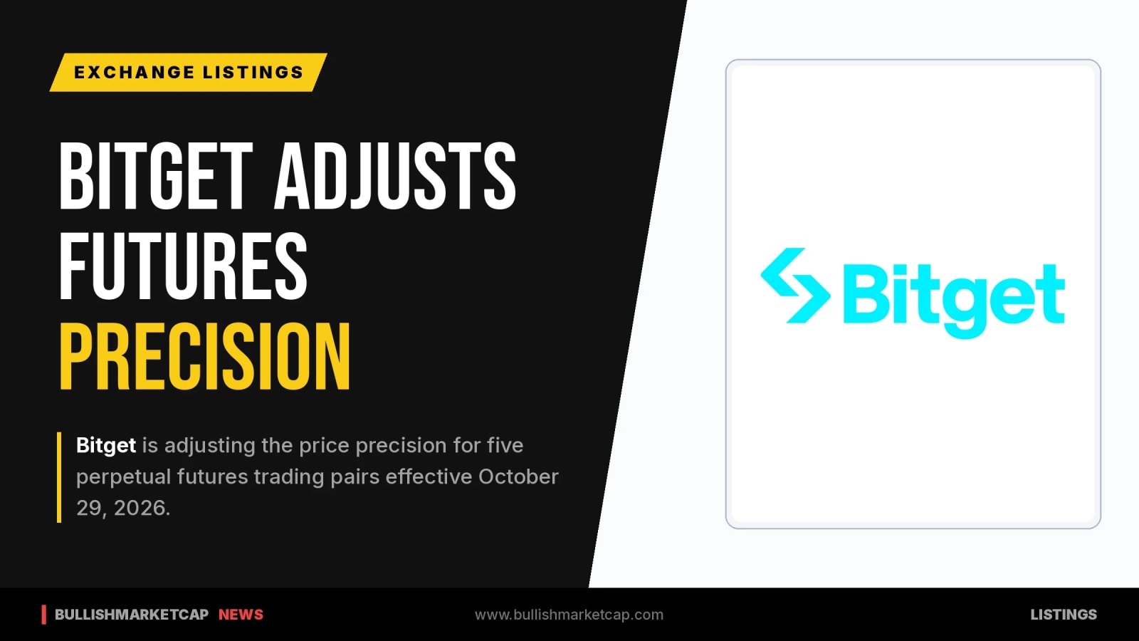 Bitget Adjusts Pricing Precision for Five Perpetual Pairs