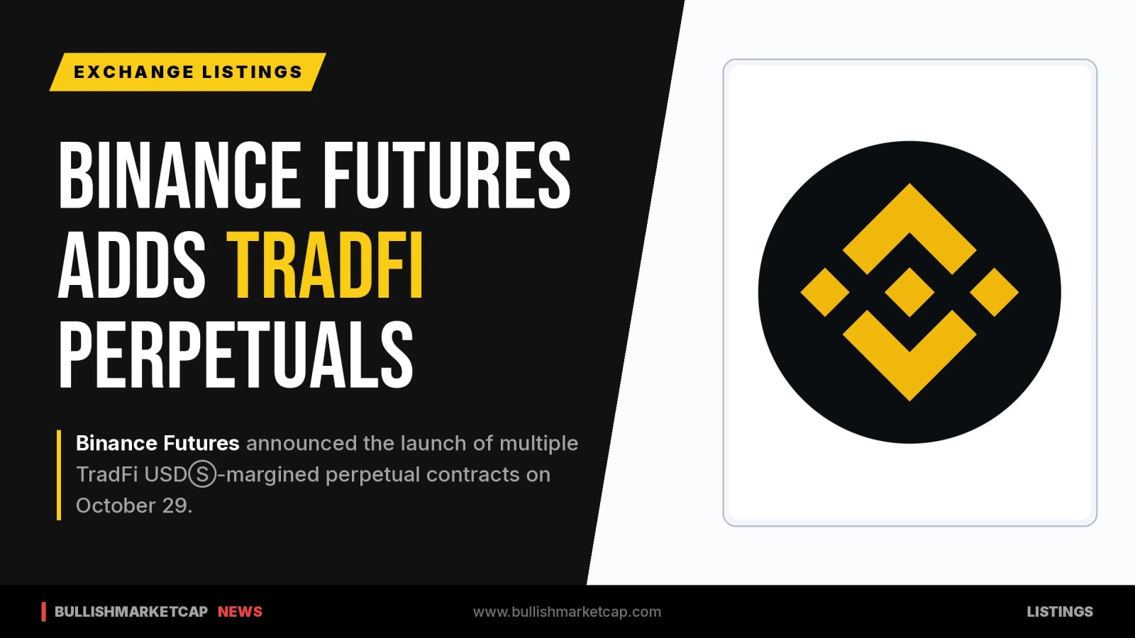 Binance Futures to Launch TradFi USDⓈ-Margined Perpetuals
