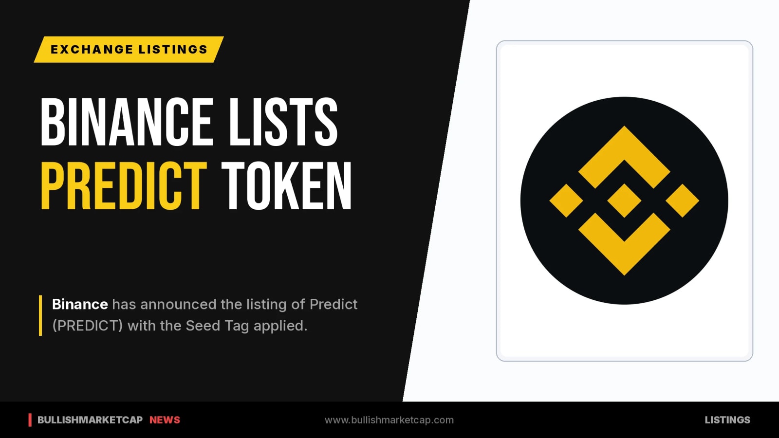 Binance Lists Predict With Seed Tag Applied