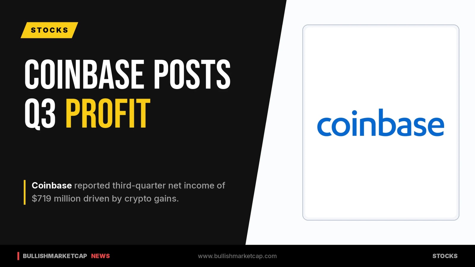 Coinbase Posts $719 Million Q3 Net Income On Crypto Gains