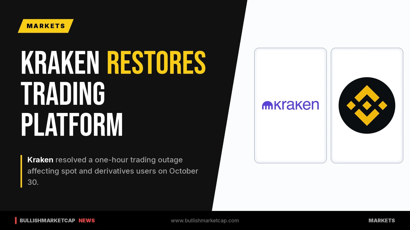 Kraken Restores Trading After One-Hour Platform Outage