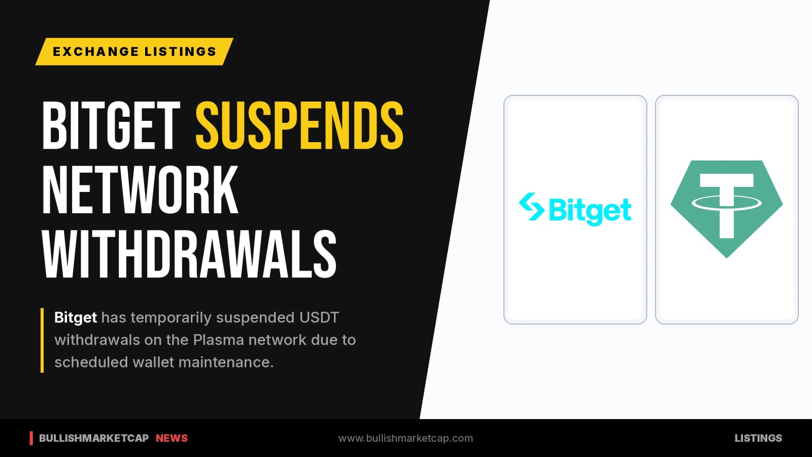 Bitget Suspends USDT Withdrawals On Plasma Network