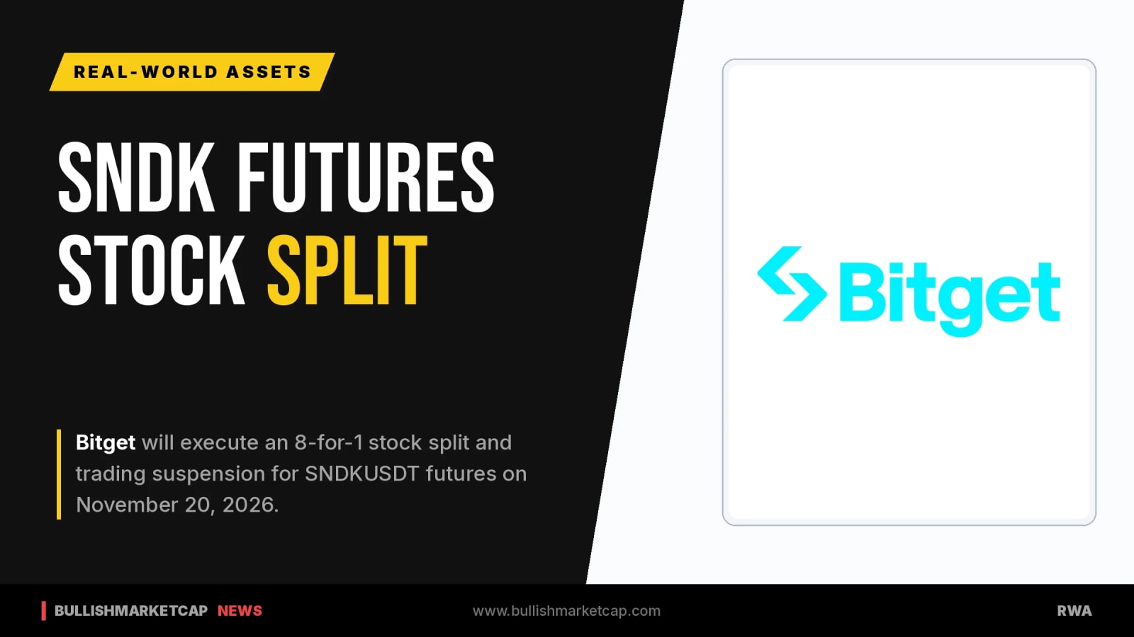 Bitget Announces SNDK Futures Stock Split and Suspension