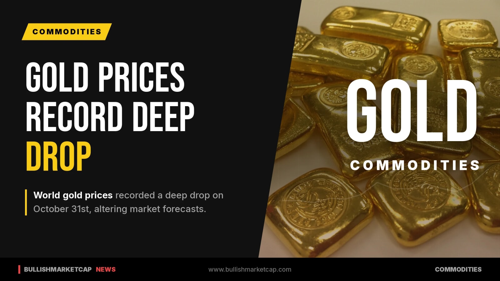 World Gold Price Drops Sharply On October 31st