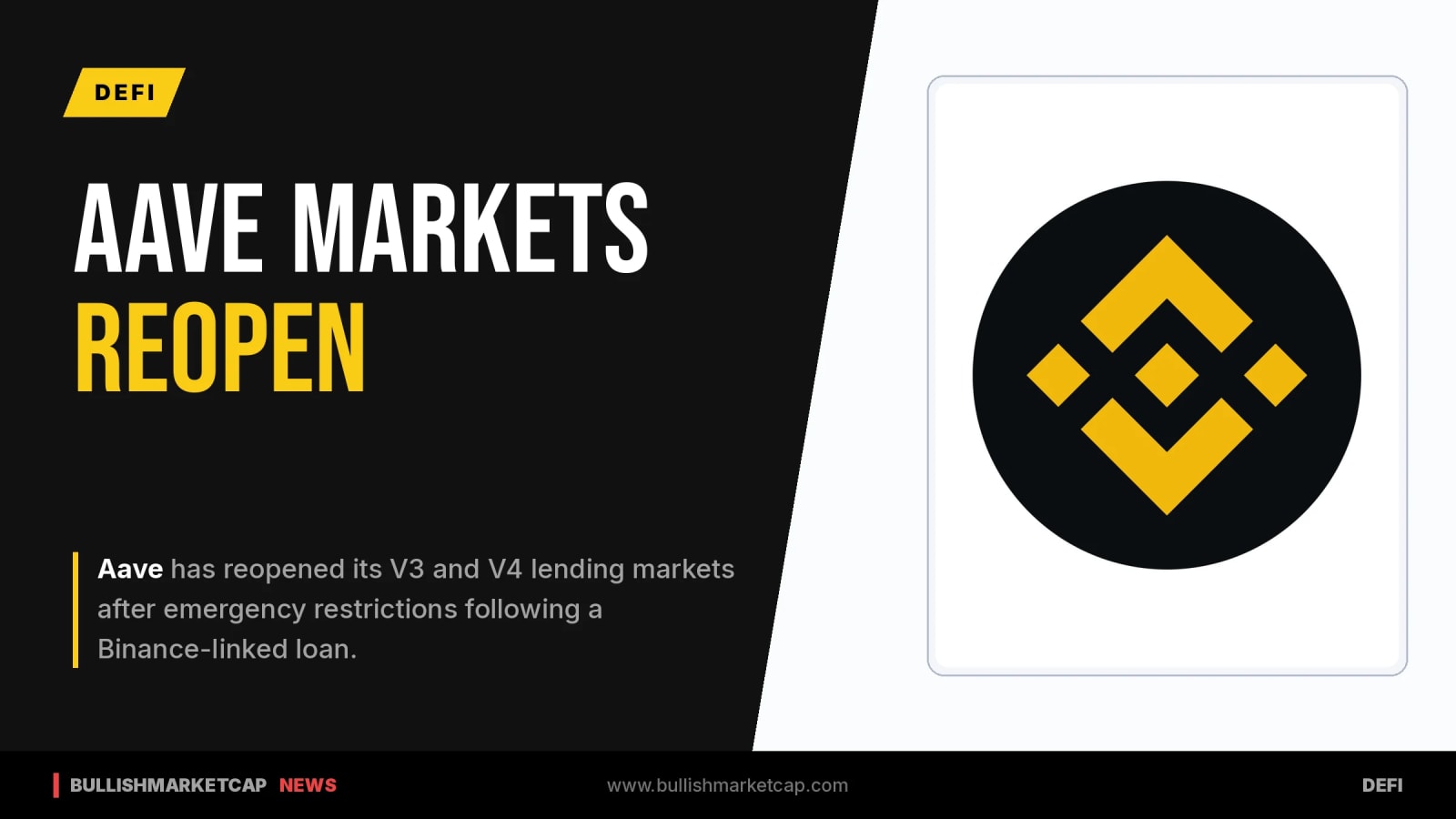 Aave Reopens Lending Markets After Binance-Linked Borrowing