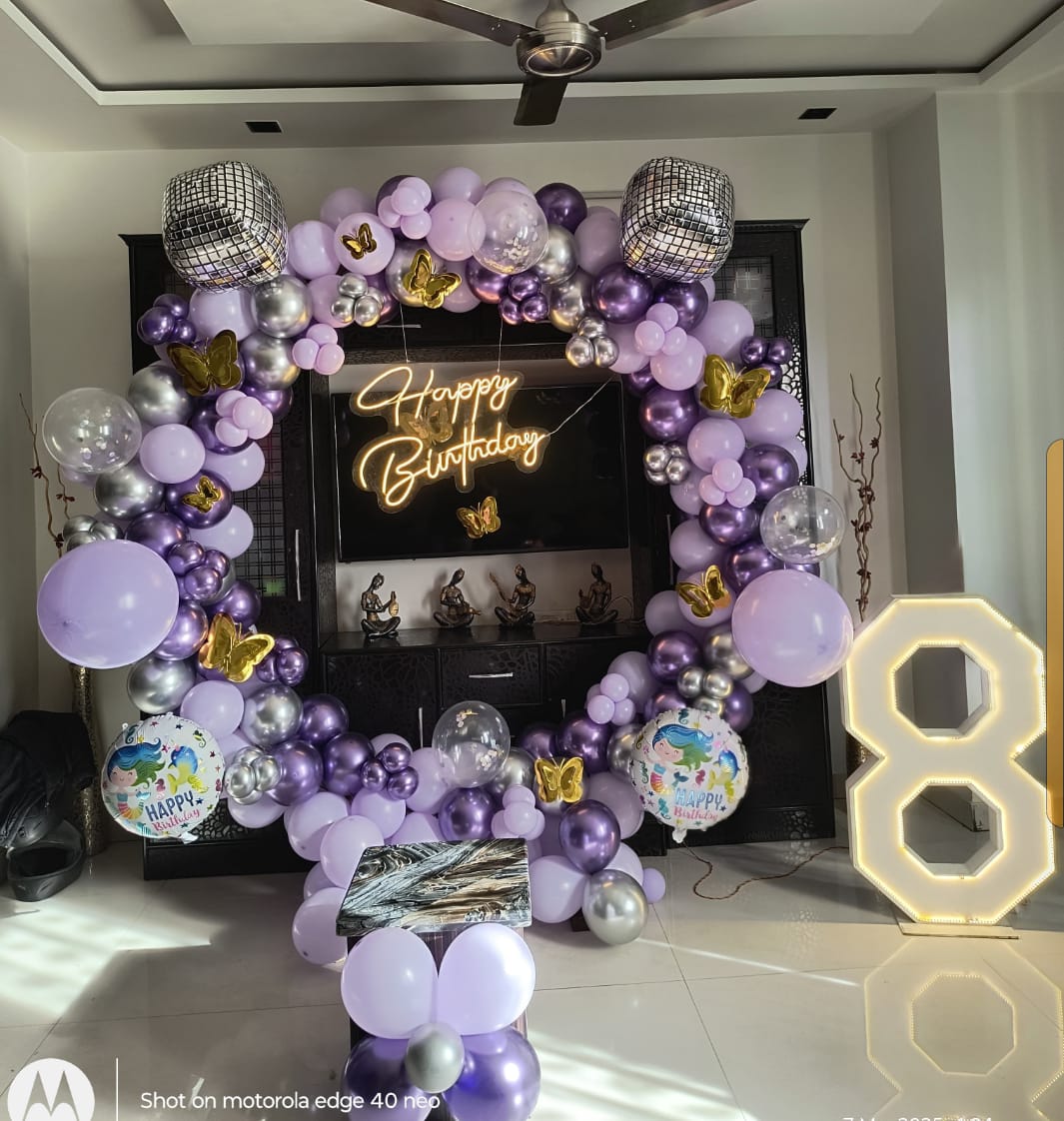 Birthday decoration ring setup