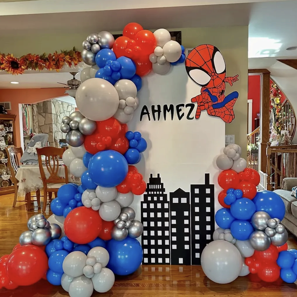 Spider-Man theme balloon decoration for kids 