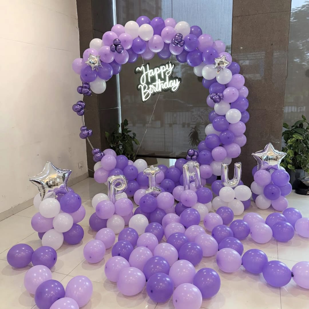 Birthday decoration Ring Satup purpal theme 