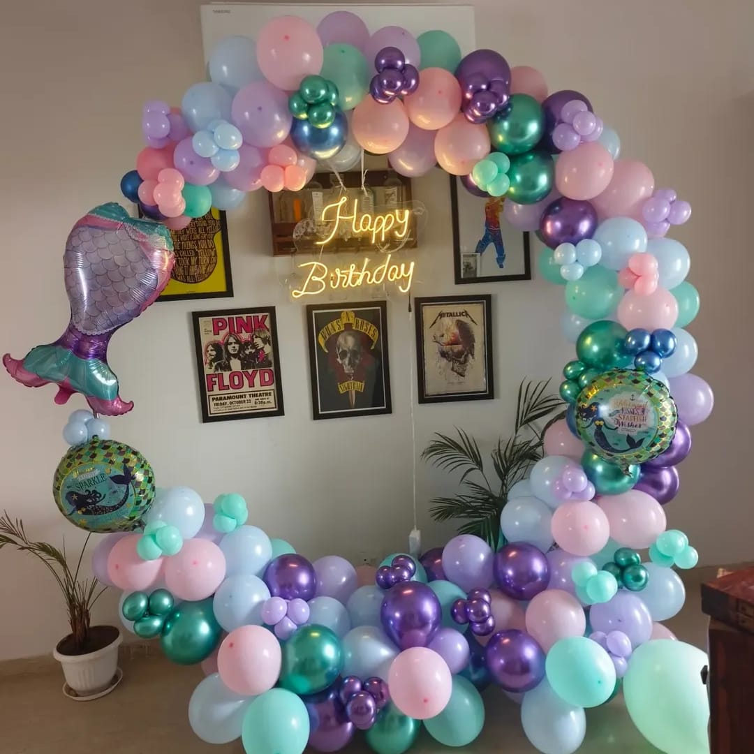 Kid's birthday decoration Ring Satup mermaid theme 