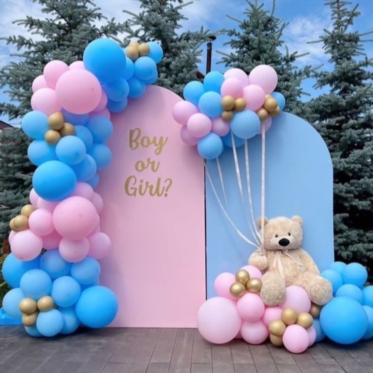 Baby shower balloon decoration backdrop 