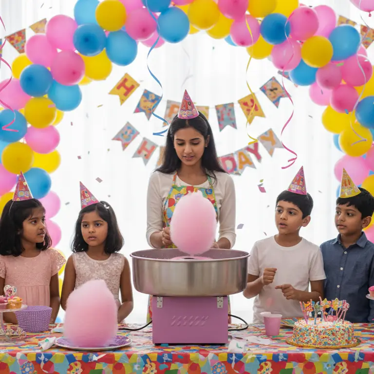 Cotton candy stall for kid's birthday party 