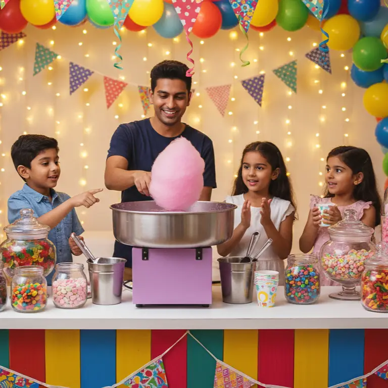 Cotton candy stall for kid's birthday party 
