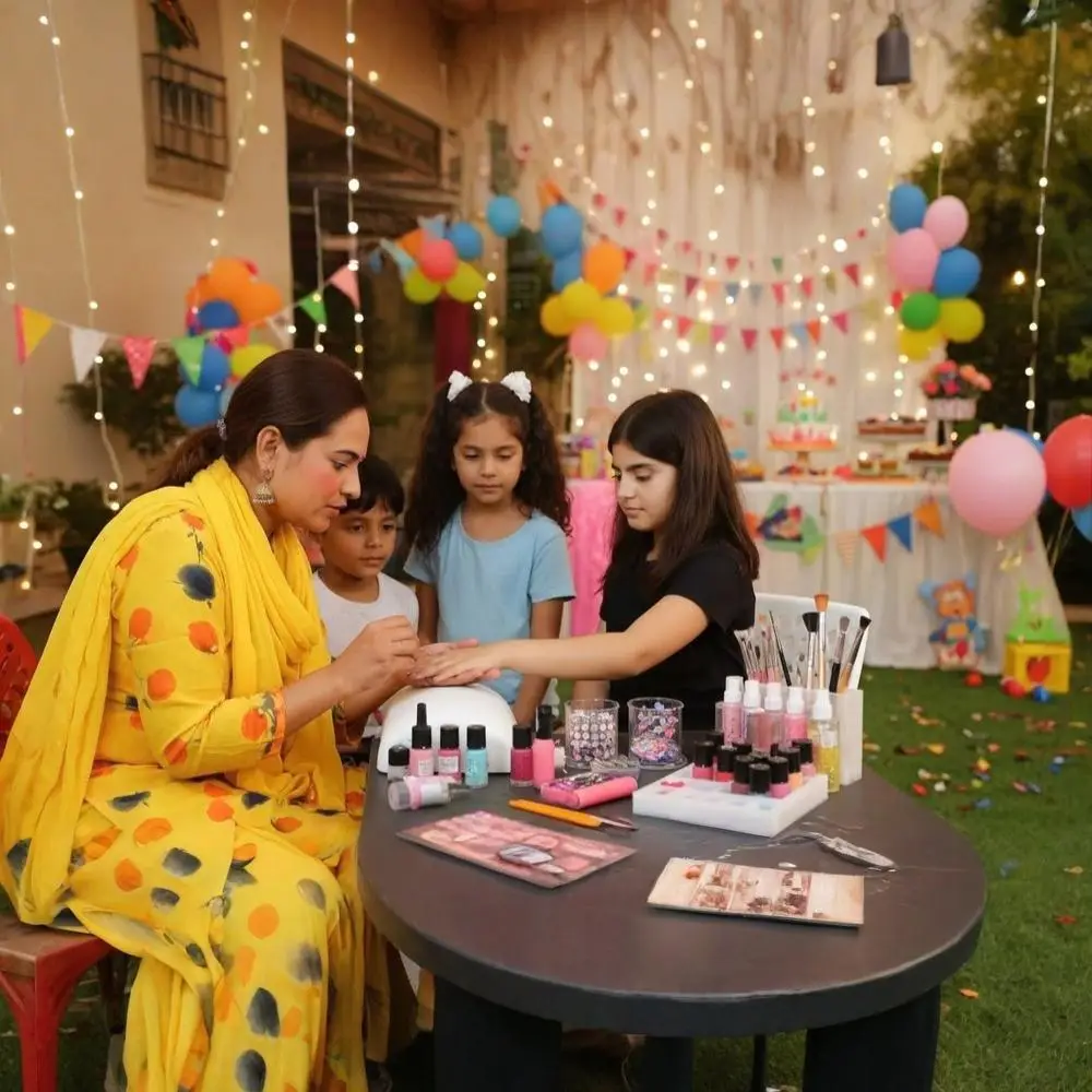 Nail Artist for kid's birthday party 